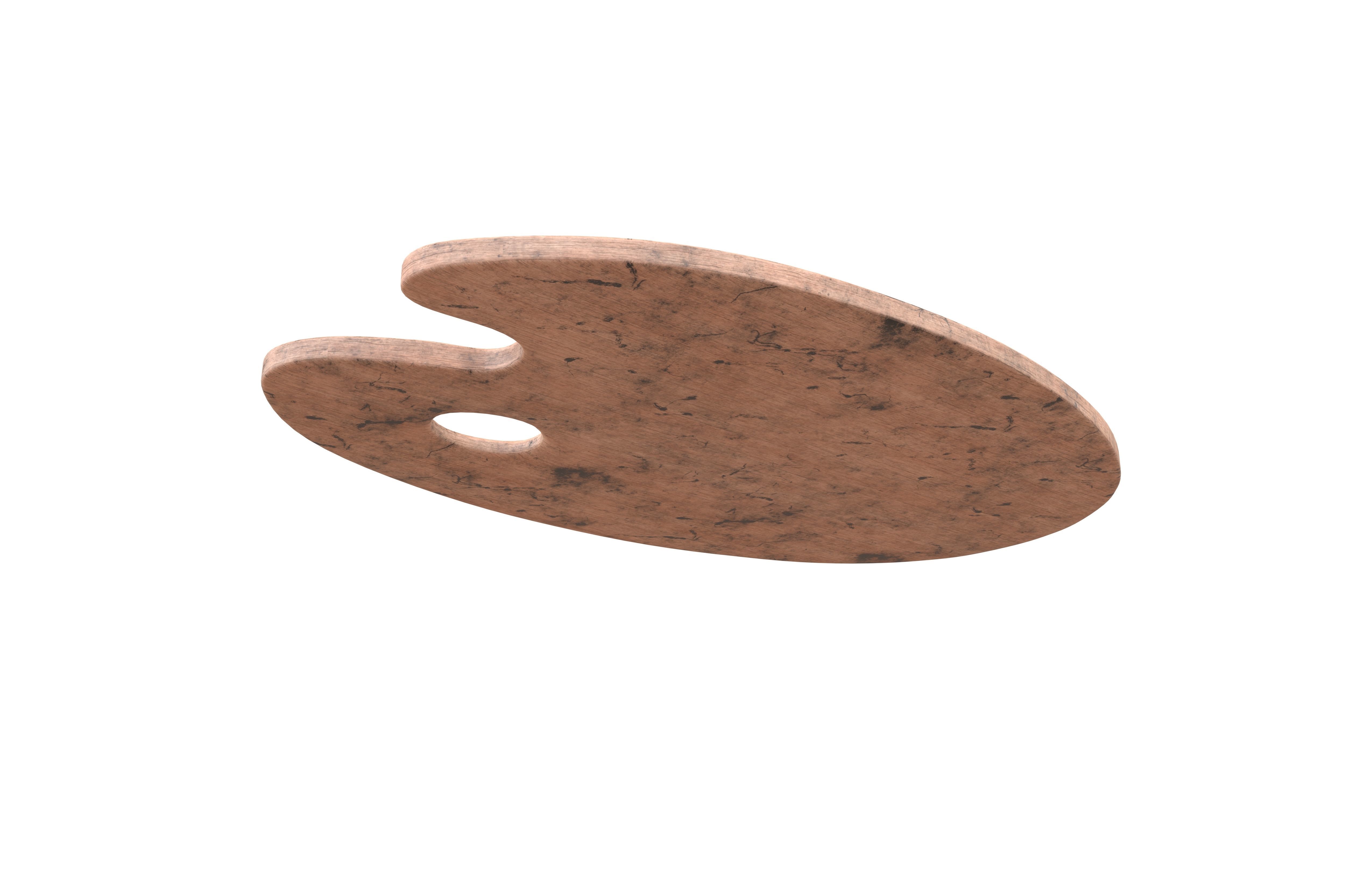 Artist Palette v1 005 Low-poly 3D model_4