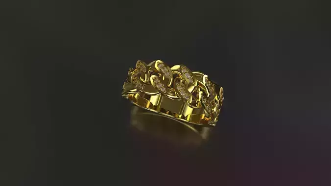 Cuban Ring  Diamond