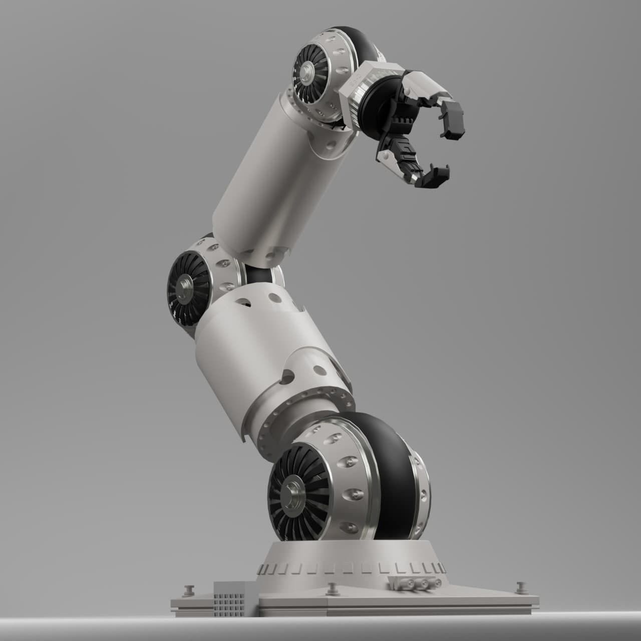 5 Industrial Robot Arm and 5 tools 3D model_26