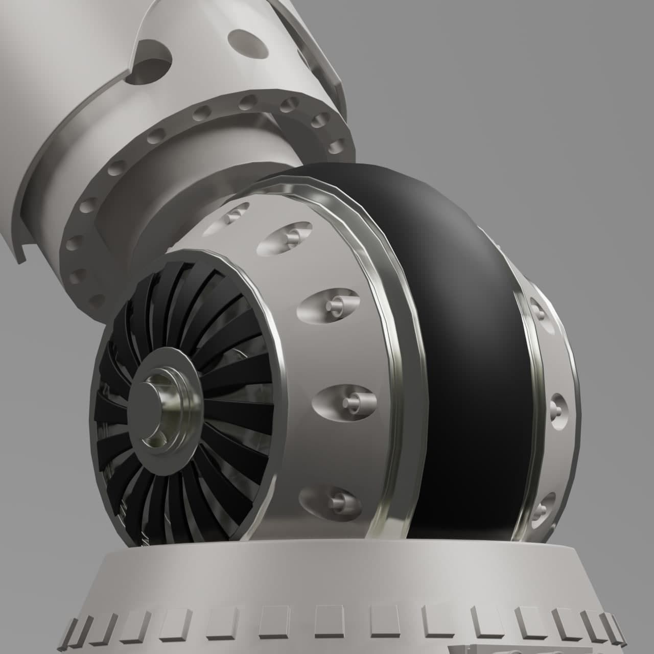 5 Industrial Robot Arm and 5 tools 3D model_27