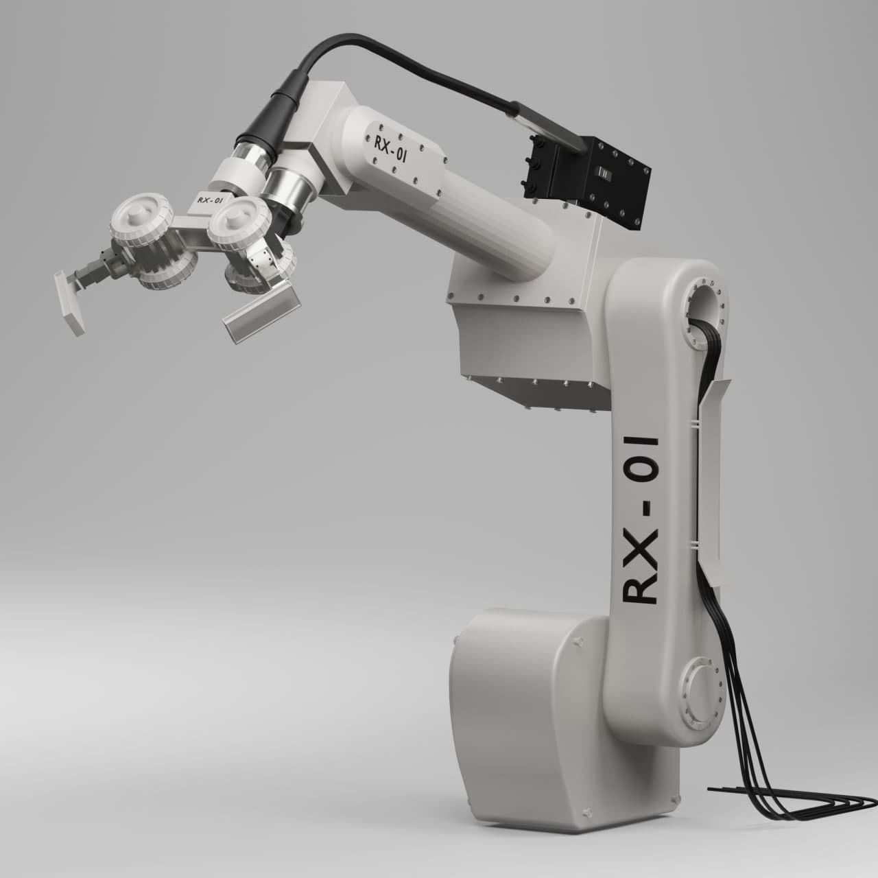 5 Industrial Robot Arm and 5 tools 3D model_30