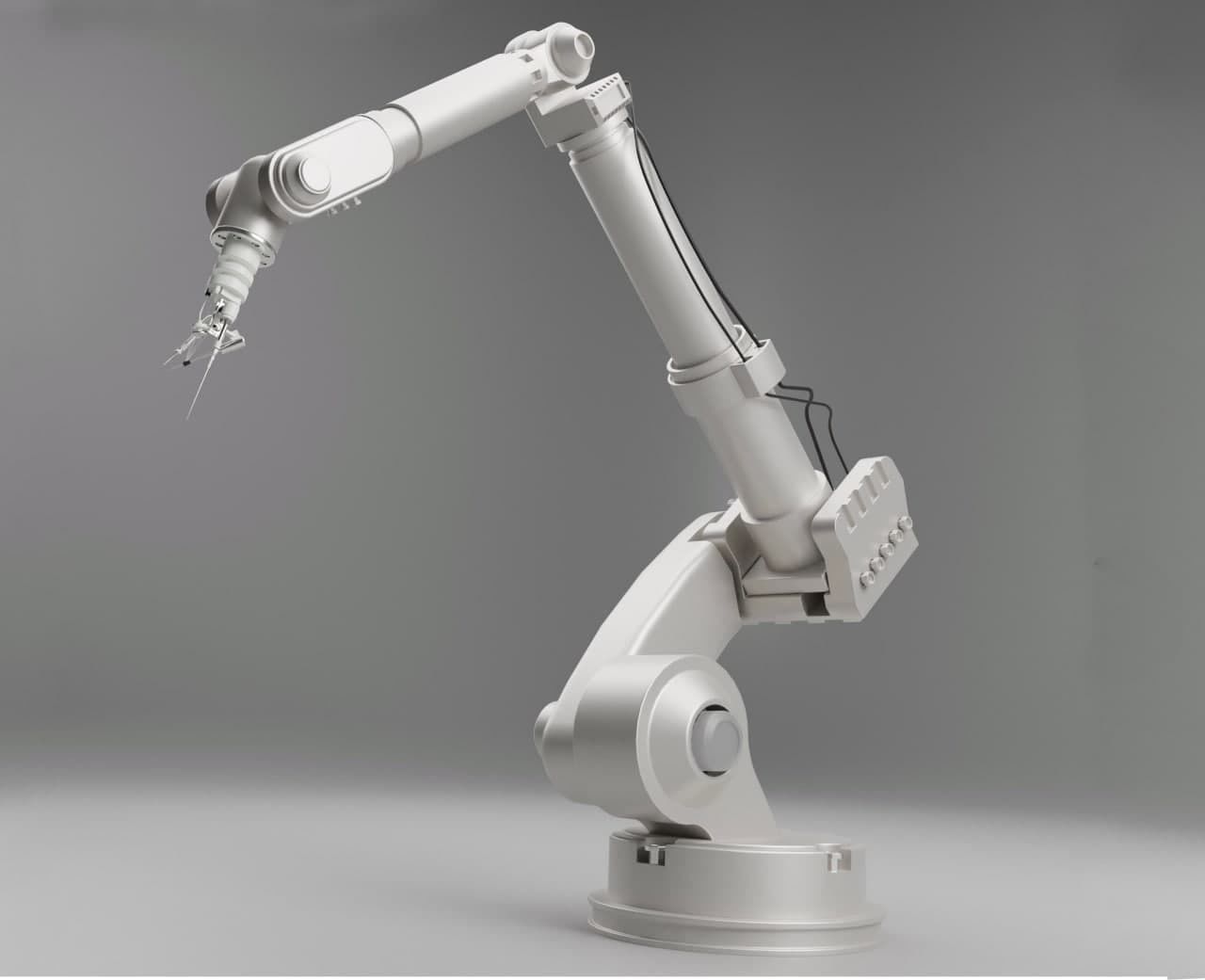 5 Industrial Robot Arm and 5 tools 3D model_1