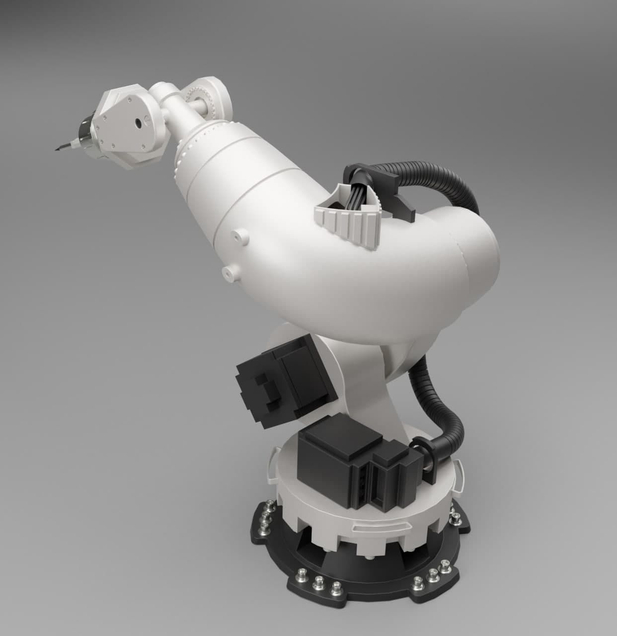 5 Industrial Robot Arm and 5 tools 3D model_7