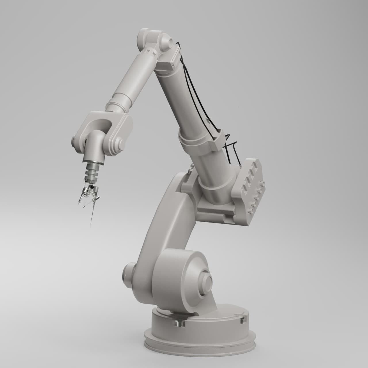 5 Industrial Robot Arm and 5 tools 3D model_2