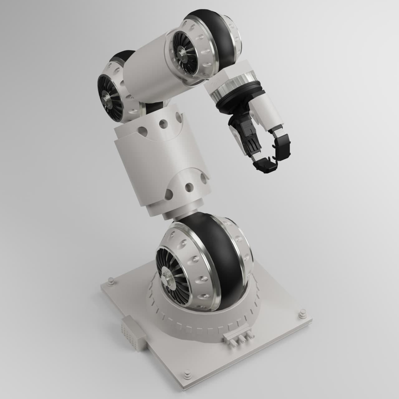 5 Industrial Robot Arm and 5 tools 3D model_21