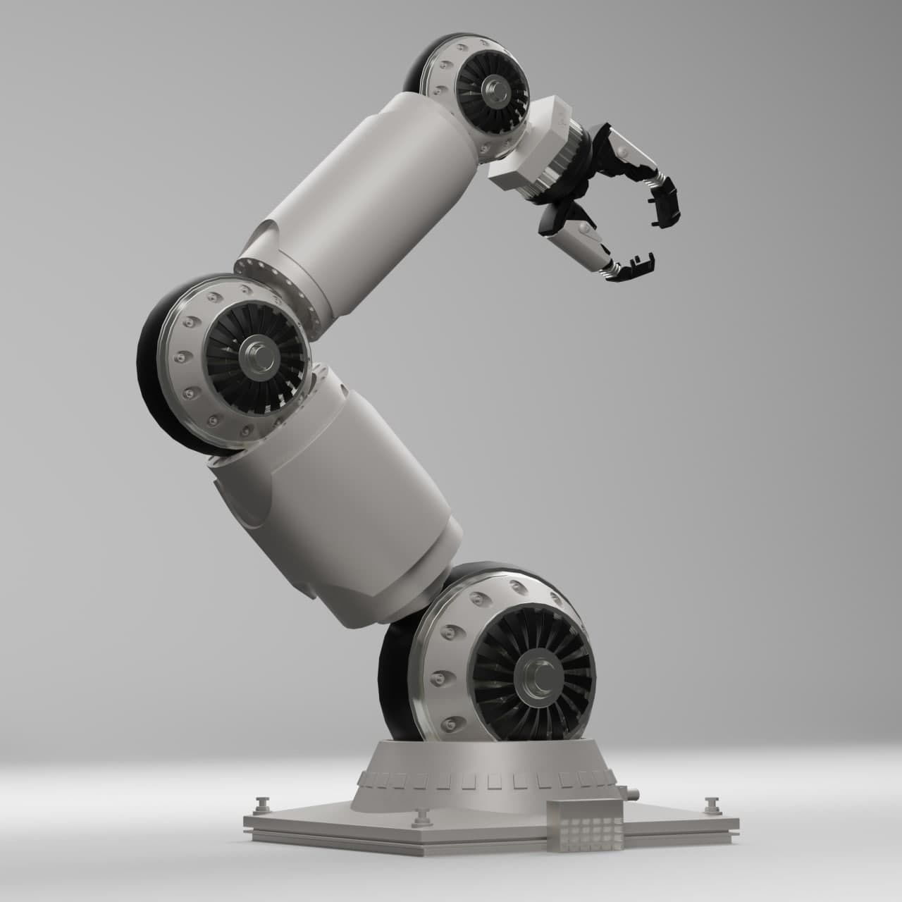 5 Industrial Robot Arm and 5 tools 3D model_19