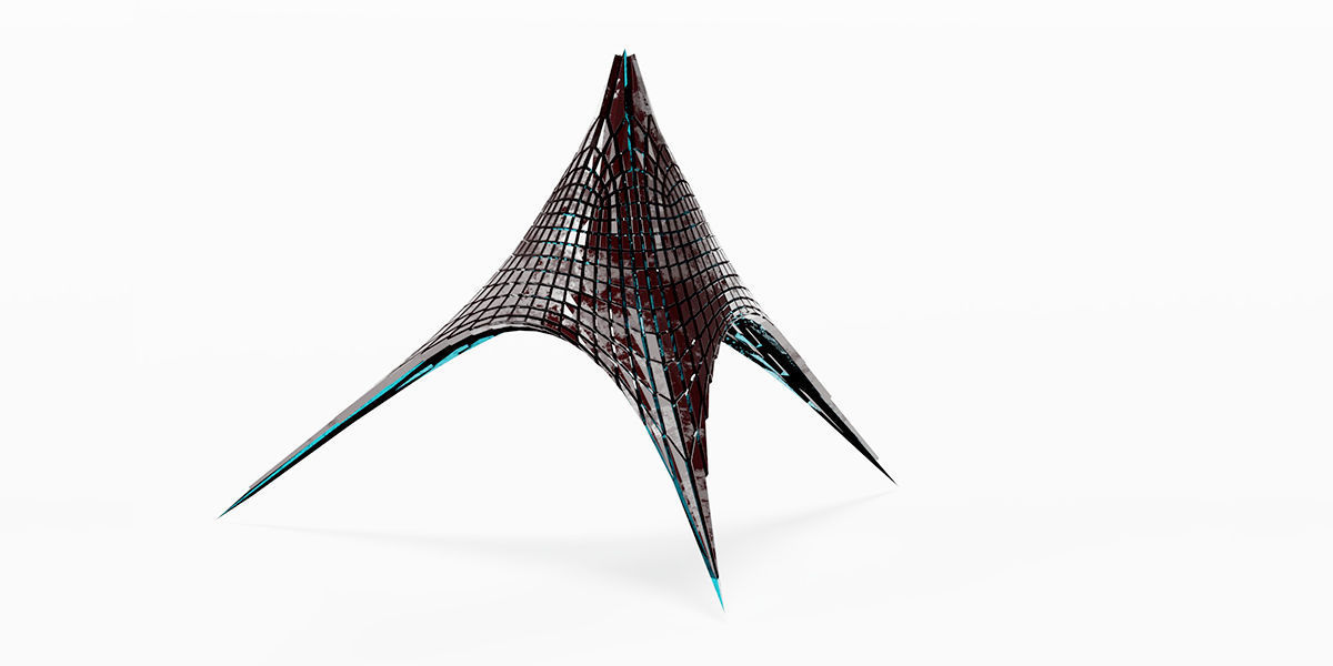 Futuristic Tent 3D model_2