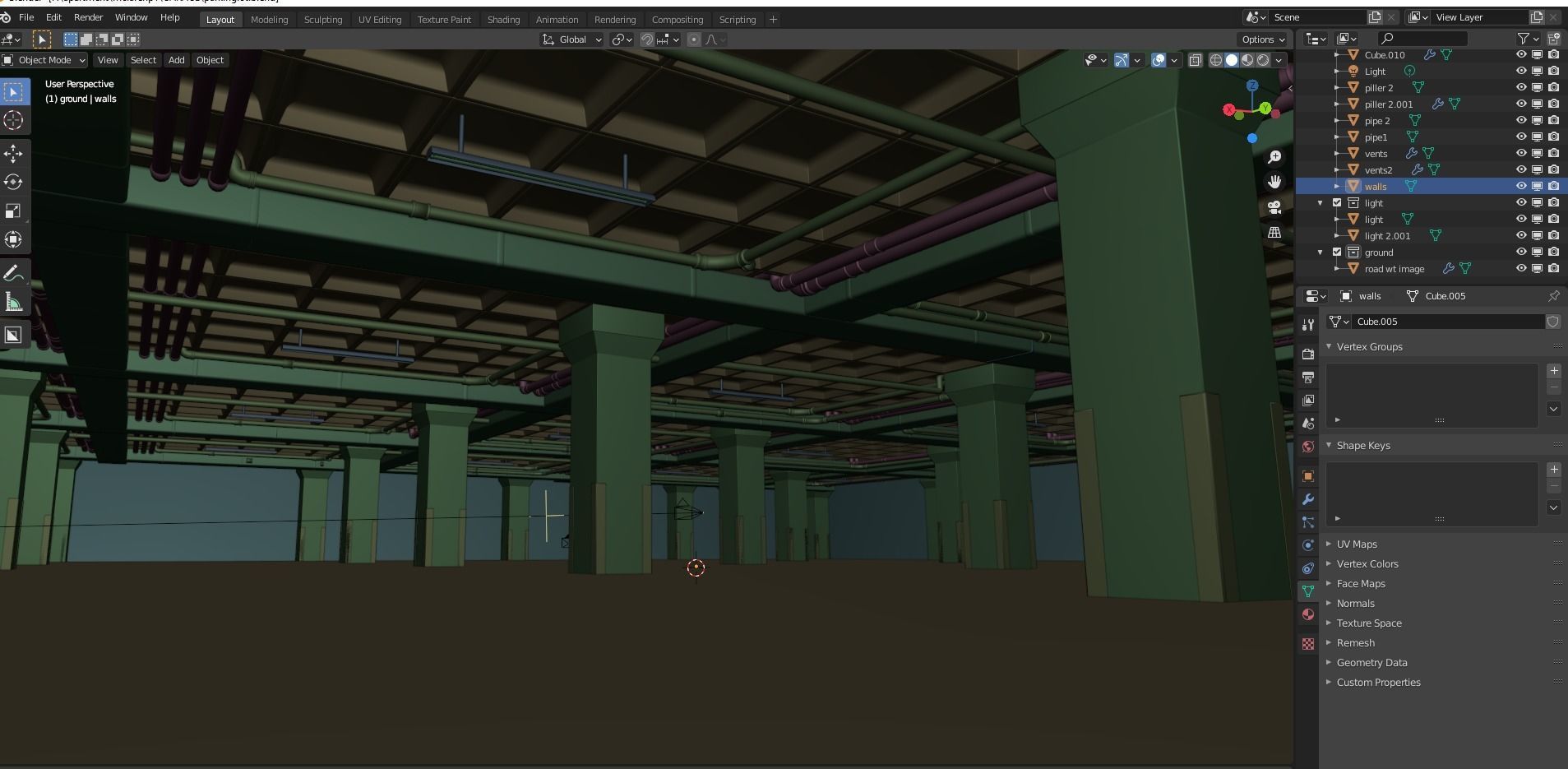 Parking lot -garage lowpoly 3D model_5