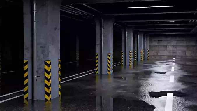 Parking lot -garage lowpoly