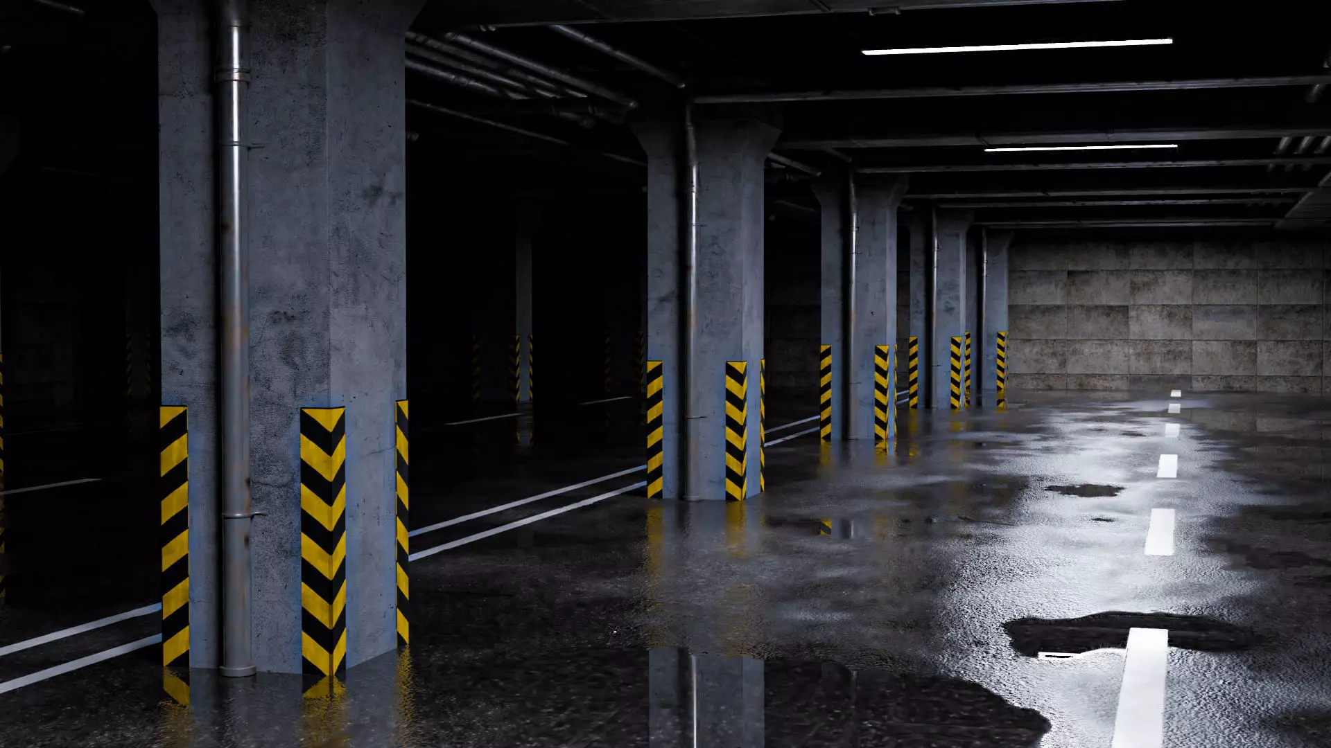 Parking lot -garage lowpoly 3D model_0