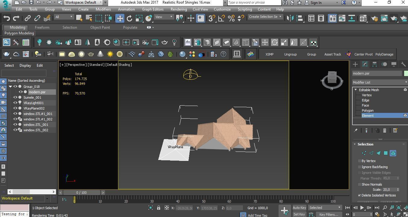 Realistic Roof Shingles 16 3D model_7