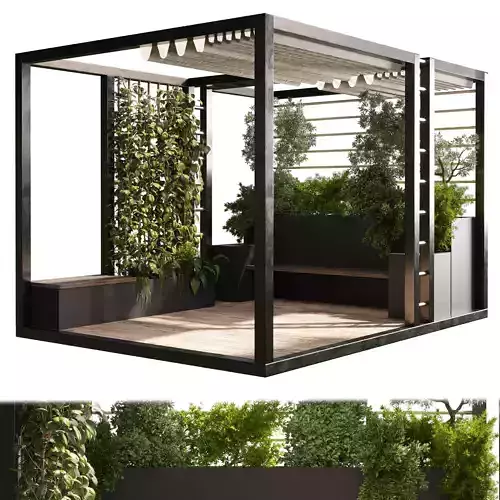 Landscape Furniture with Pergola and Roof garden 03