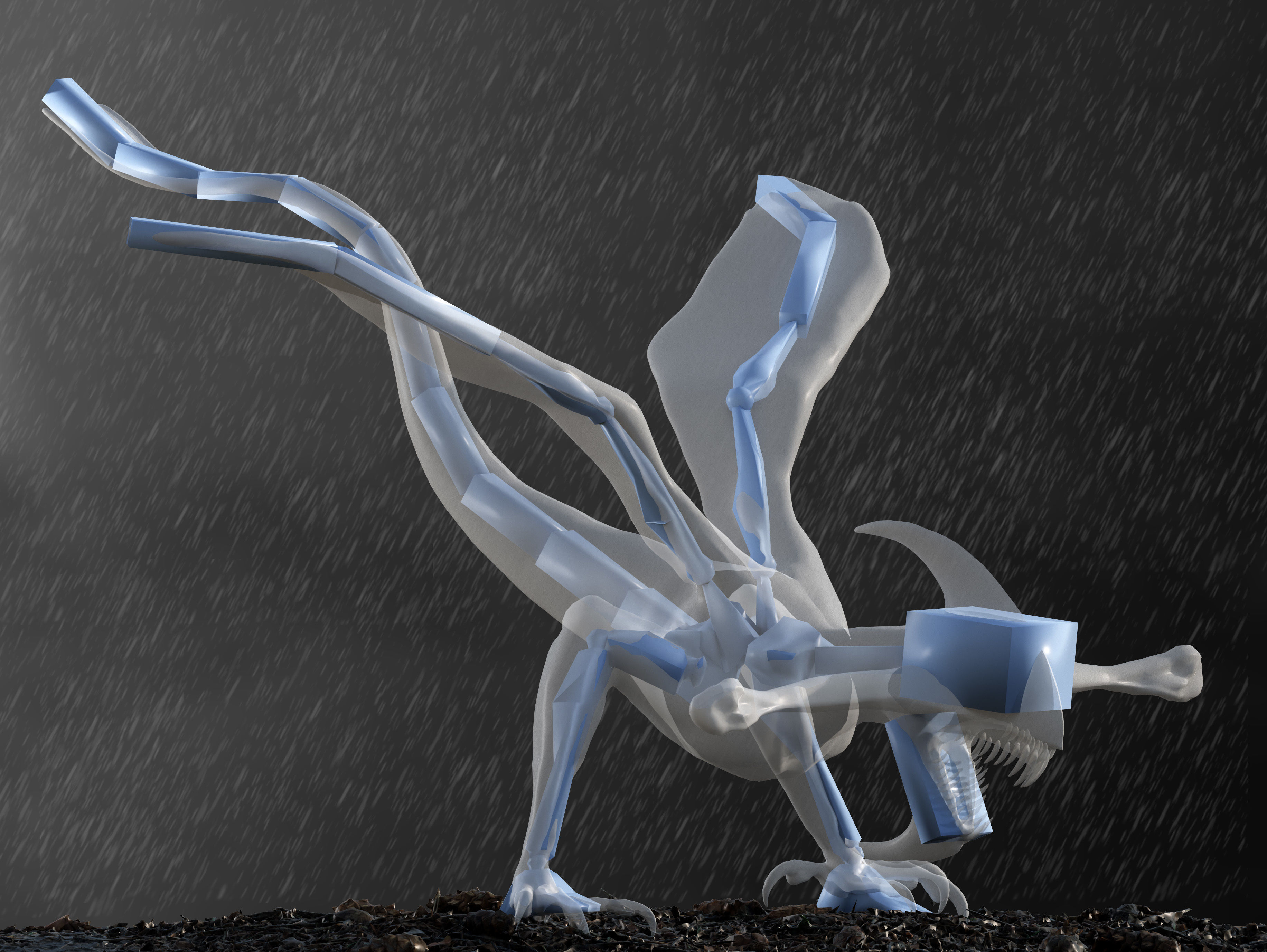 Bioraptor  Low-poly 3D model_9