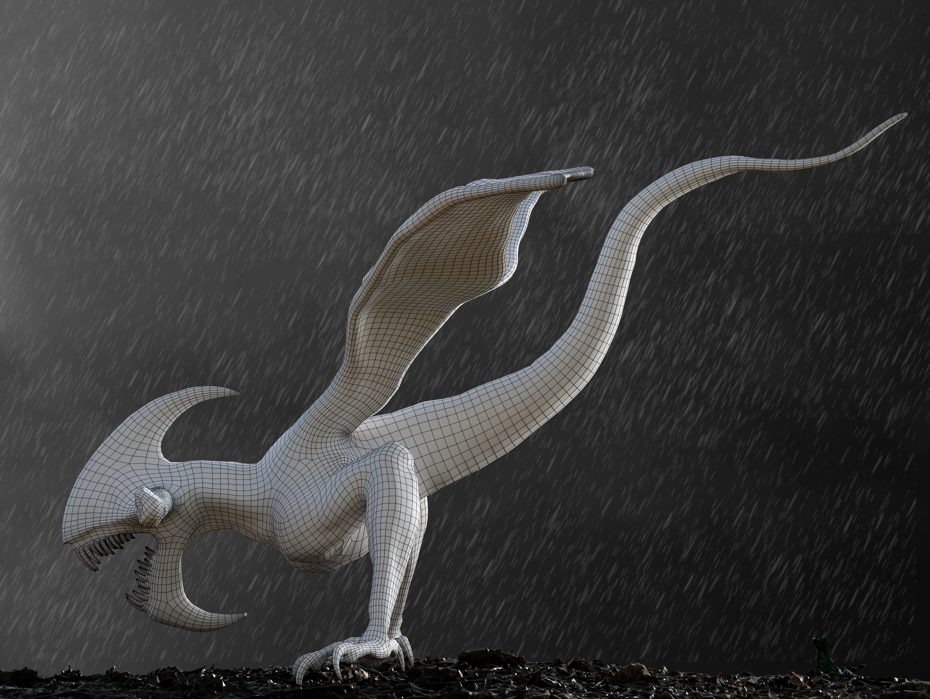 Bioraptor  Low-poly 3D model_10