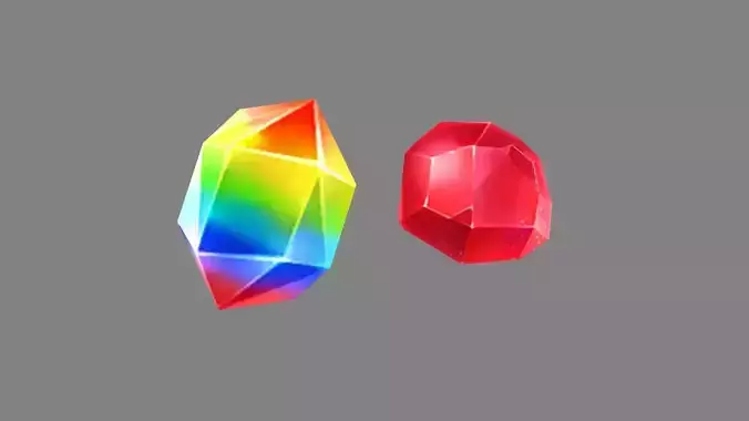 Cartoon gems - ruby - Colorful diamonds