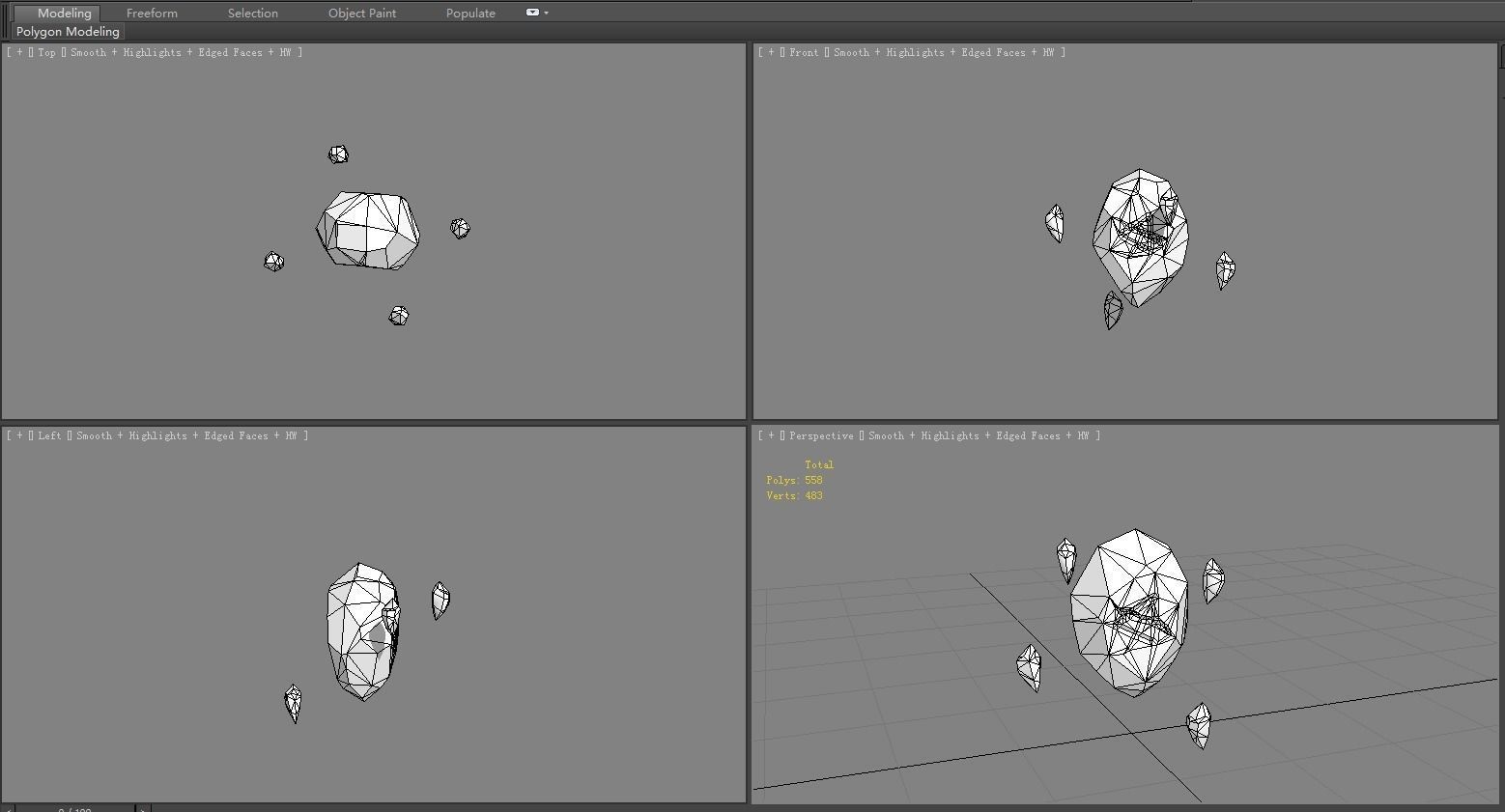 Cartoon Topaz - Suspended Crystal Low-poly 3D model_5