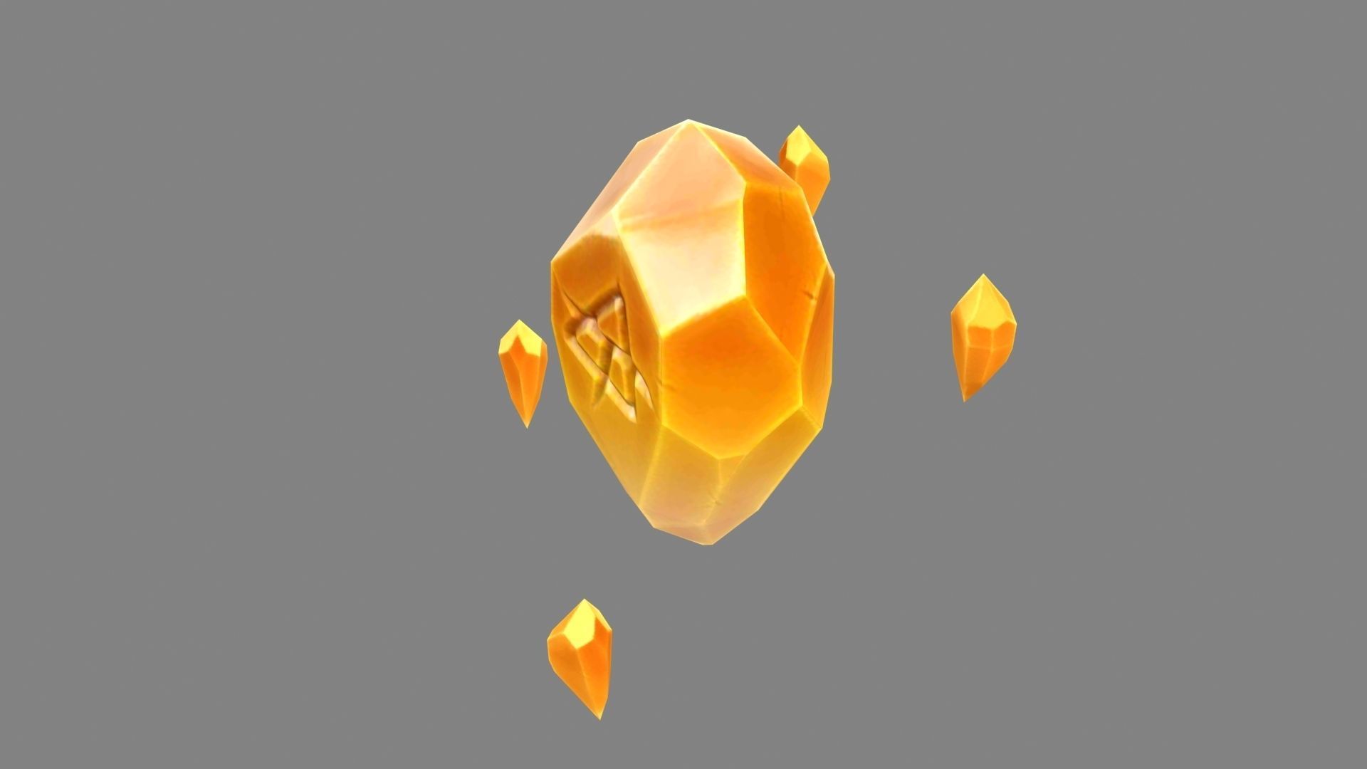 Cartoon Topaz - Suspended Crystal Low-poly 3D model_1