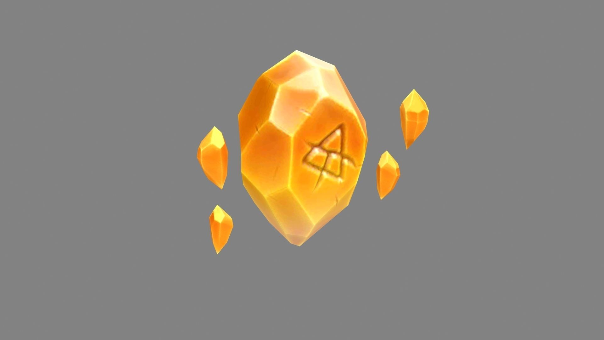Cartoon Topaz - Suspended Crystal Low-poly 3D model_2