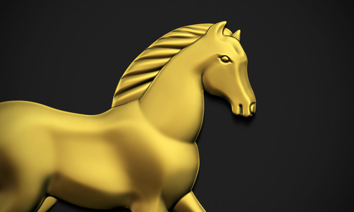 Horse Relief 3D print model_3