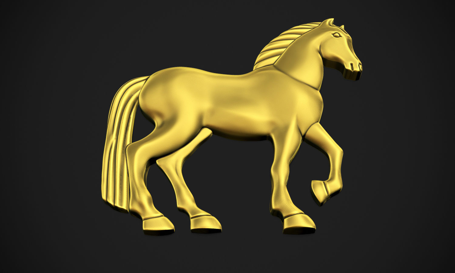 Horse Relief 3D print model_2