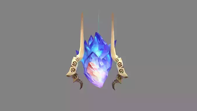 Cartoon floating colorful crystal