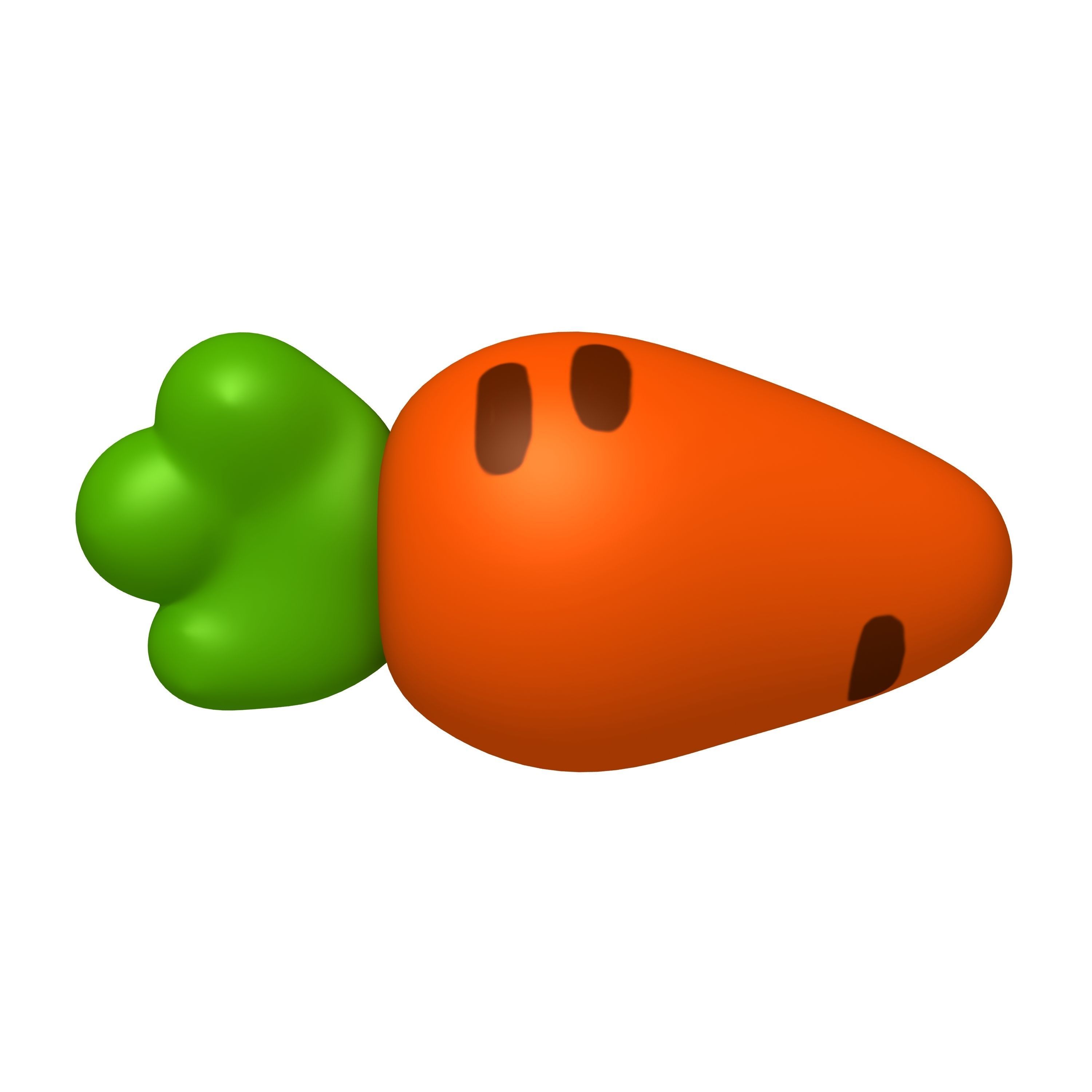 Carrot cartoon 02 3D model_2