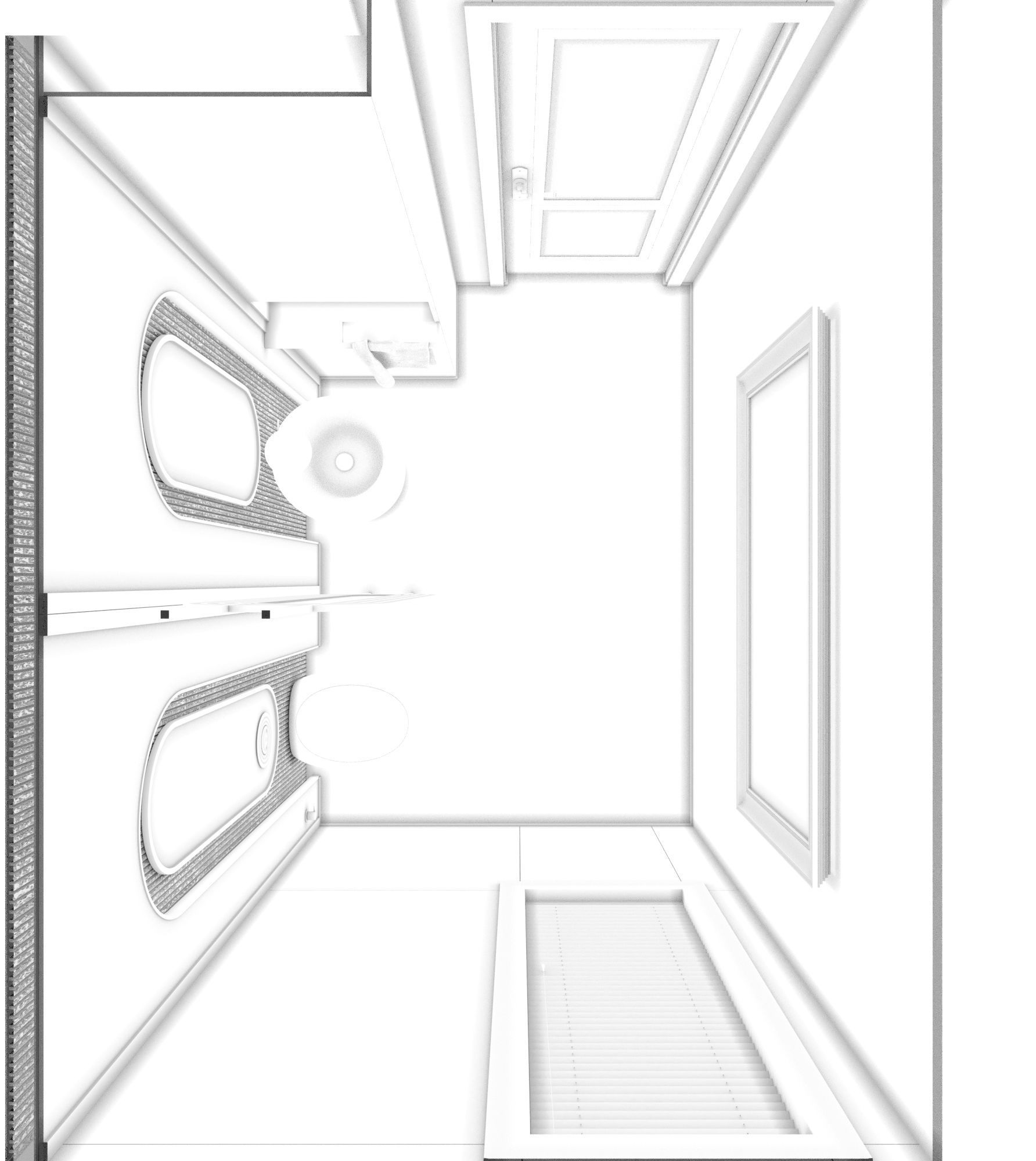 Marble WC with Brass Details 3D model_5