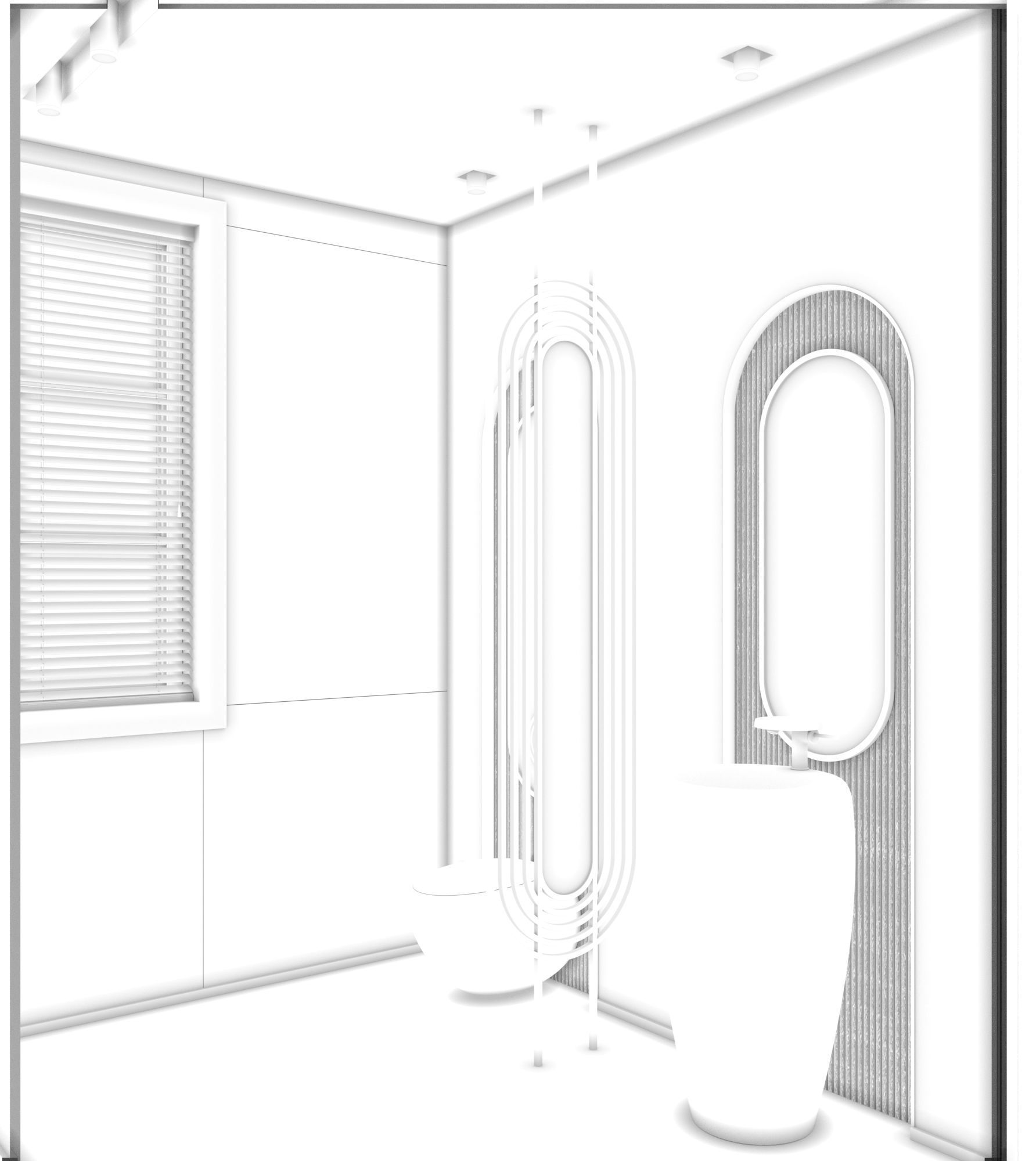 Marble WC with Brass Details 3D model_4