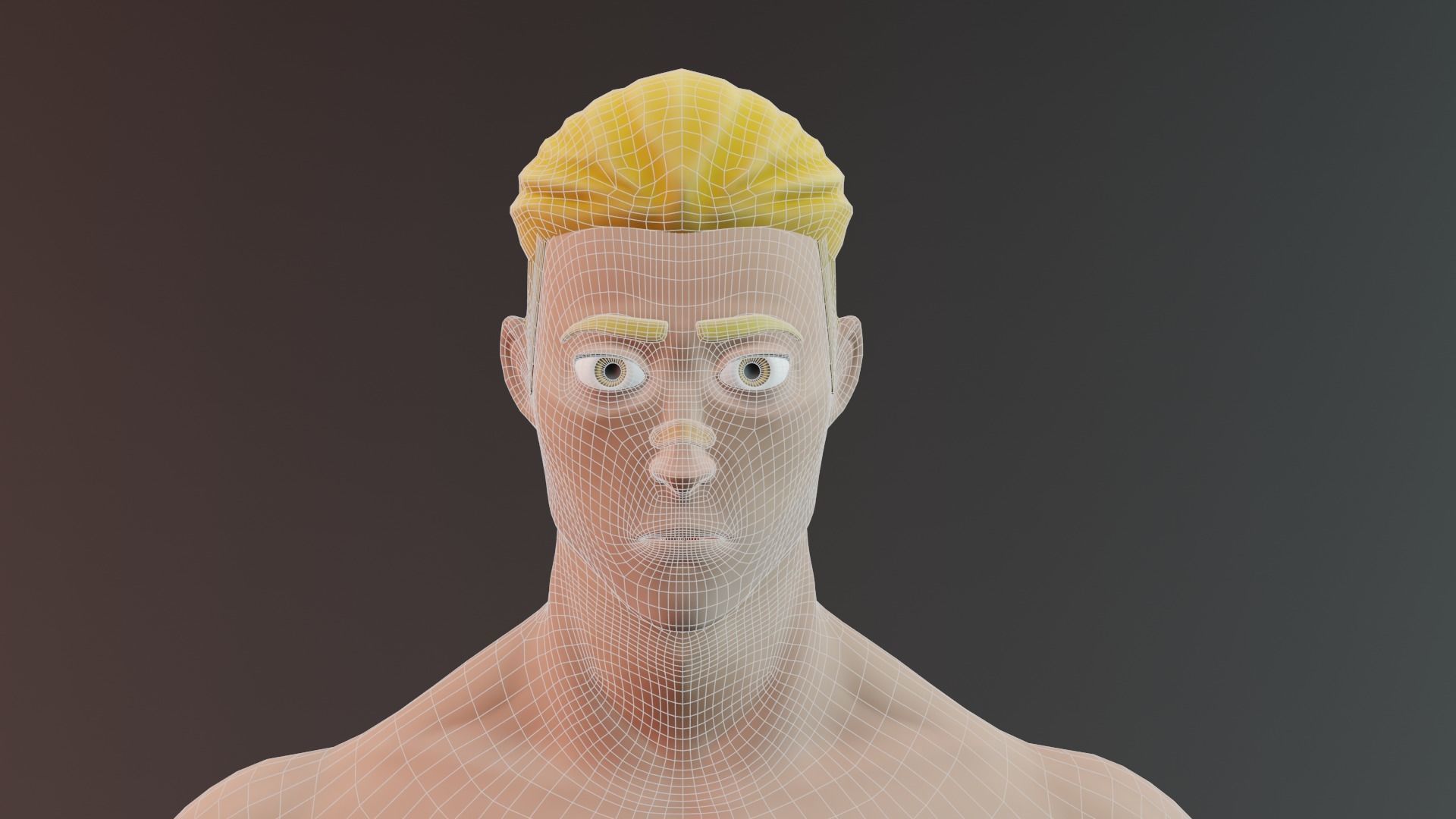 Boxer man in boxing shorts Low-poly 3D model_9