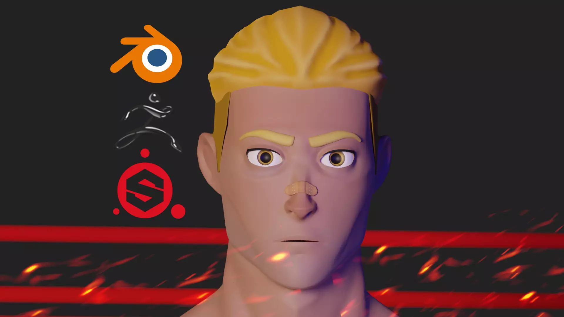 Boxer man in boxing shorts Low-poly 3D model_0