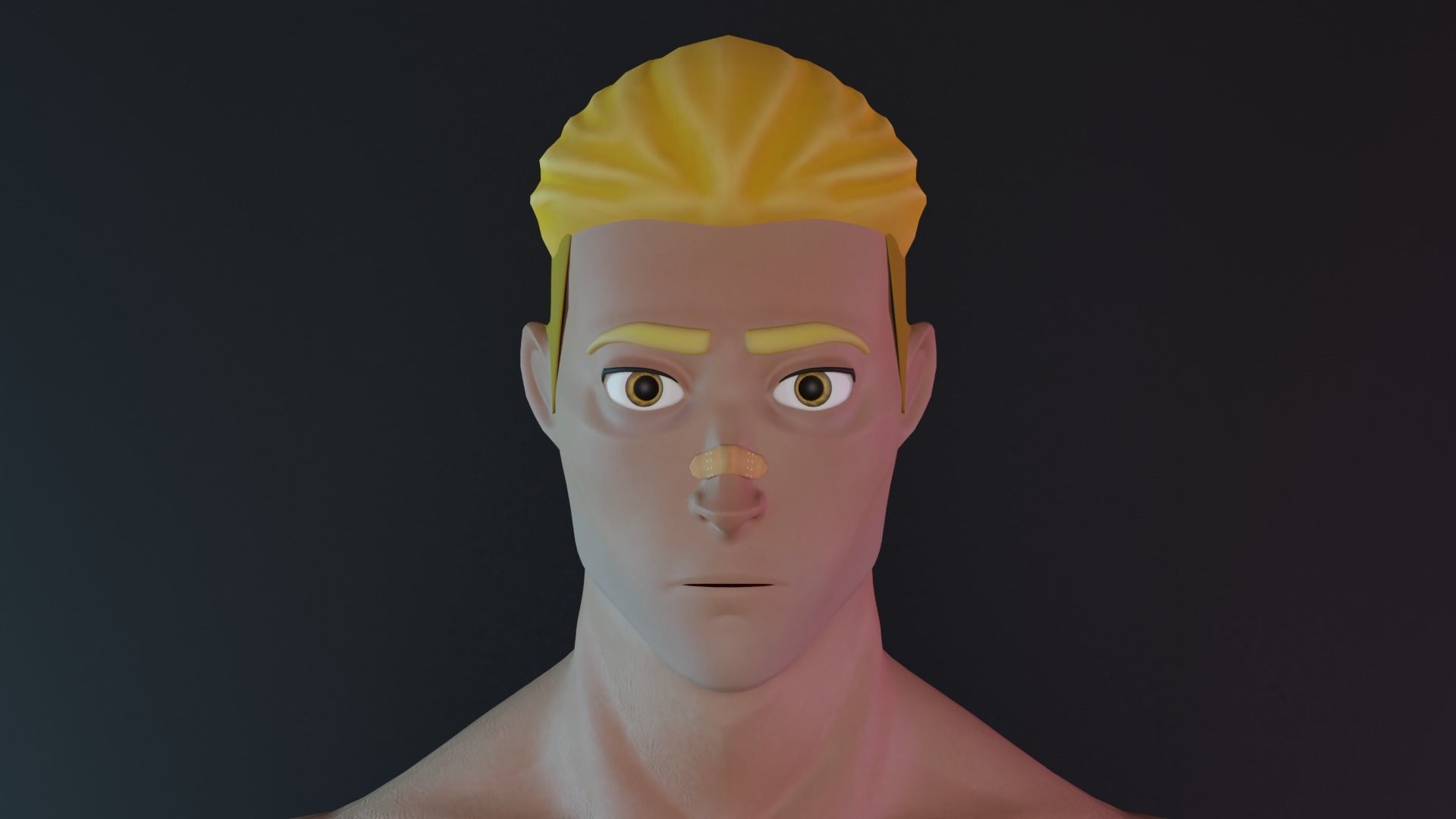 Boxer man in boxing shorts Low-poly 3D model_8