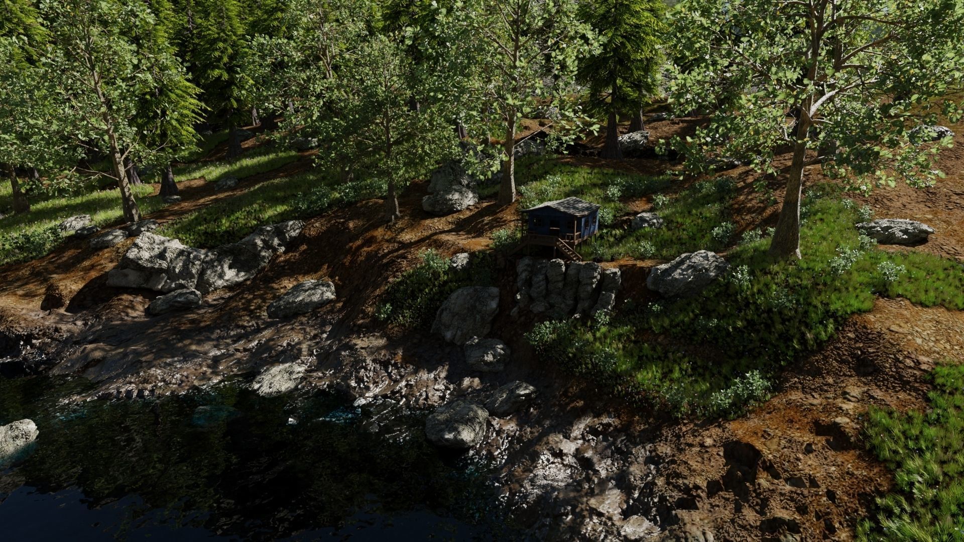 Cabin Scene 3D model_4