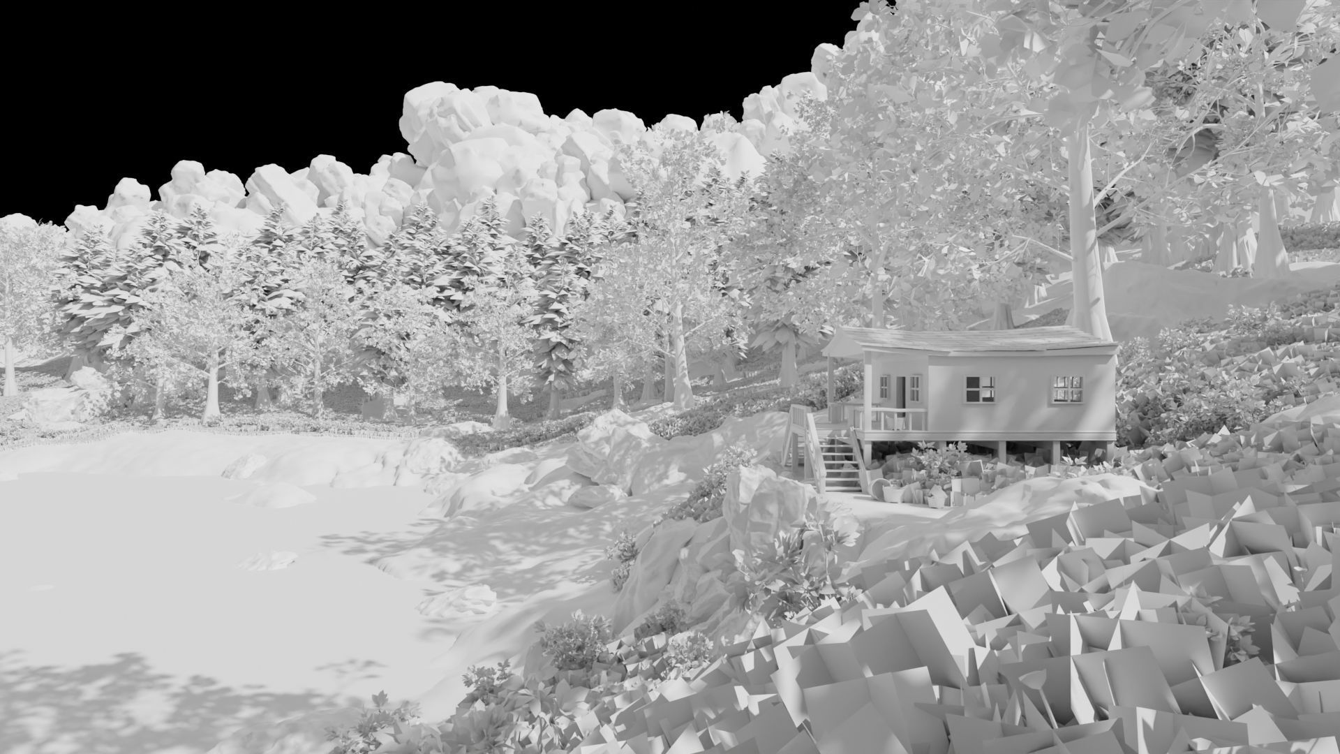 Cabin Scene 3D model_8