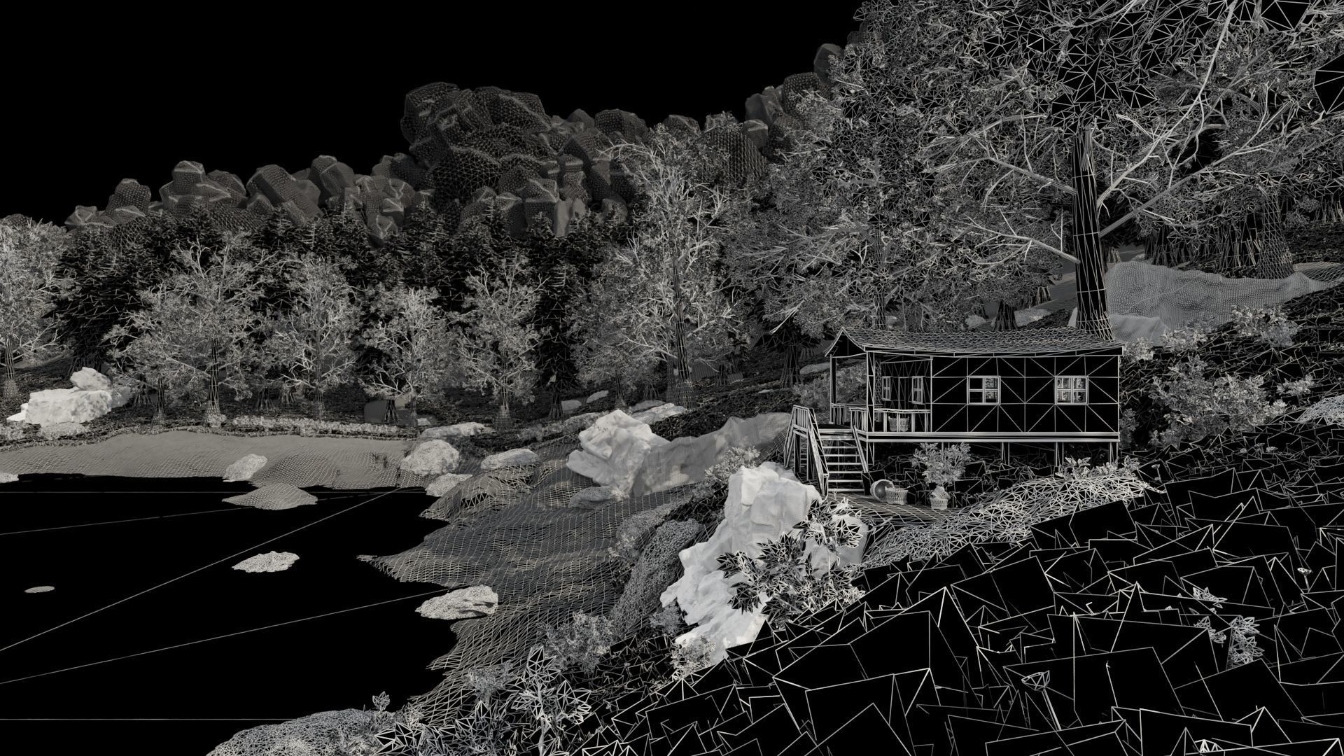 Cabin Scene 3D model_9