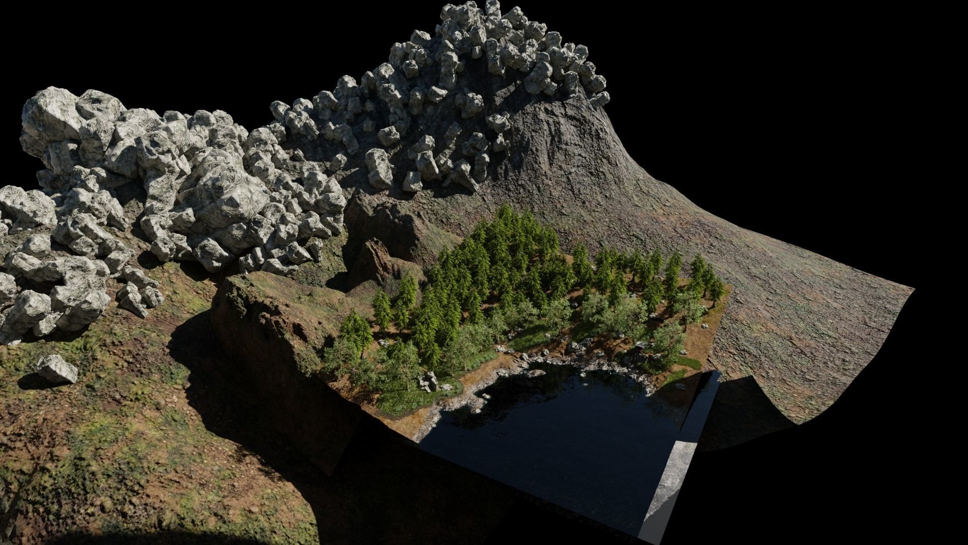 Cabin Scene 3D model_7