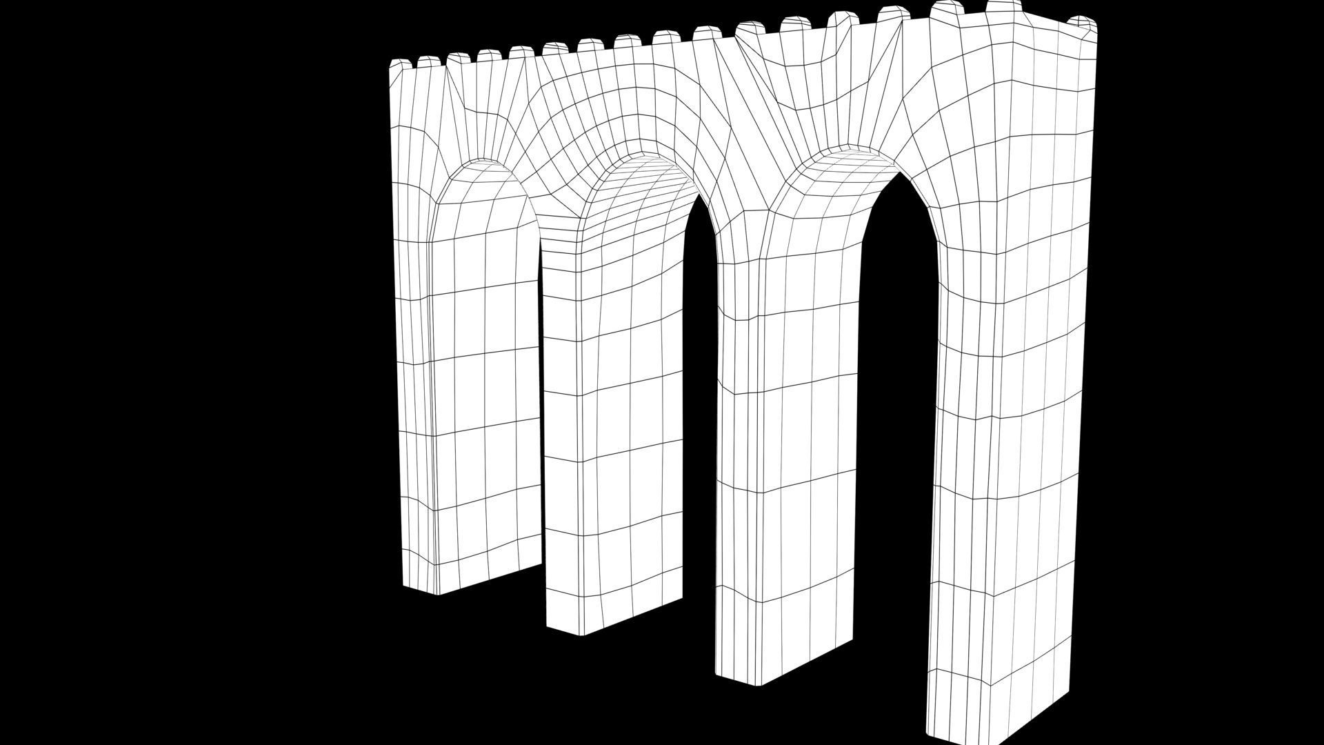 Medieval Bridge Low-poly 3D model_9