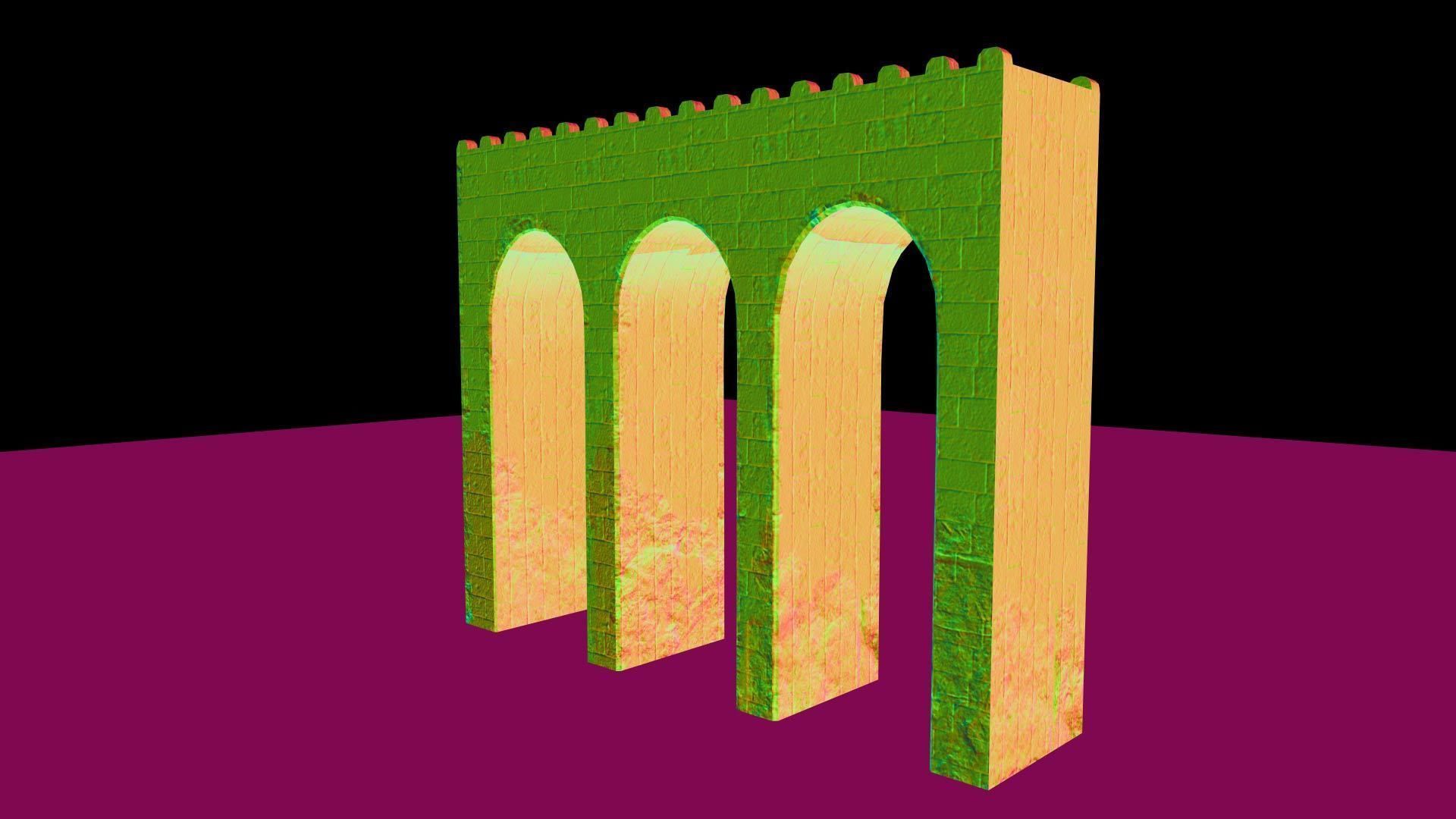 Medieval Bridge Low-poly 3D model_7