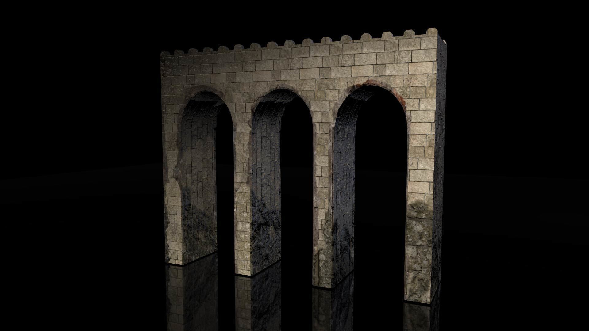 Medieval Bridge Low-poly 3D model_5