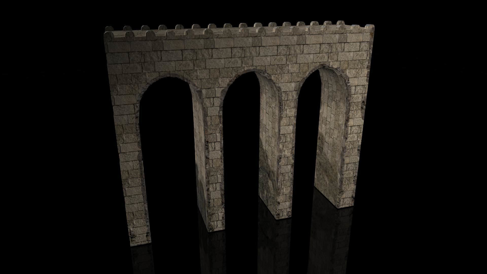 Medieval Bridge Low-poly 3D model_3