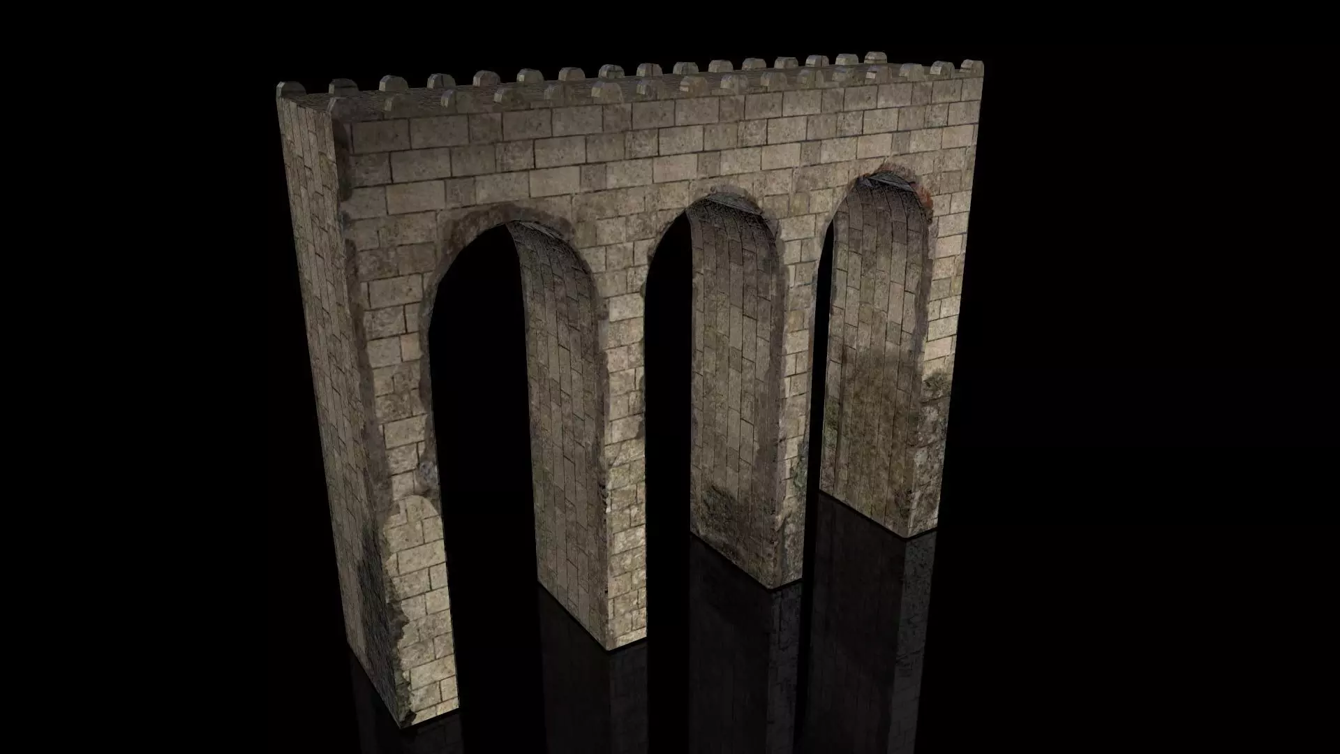 Medieval Bridge Low-poly 3D model_0