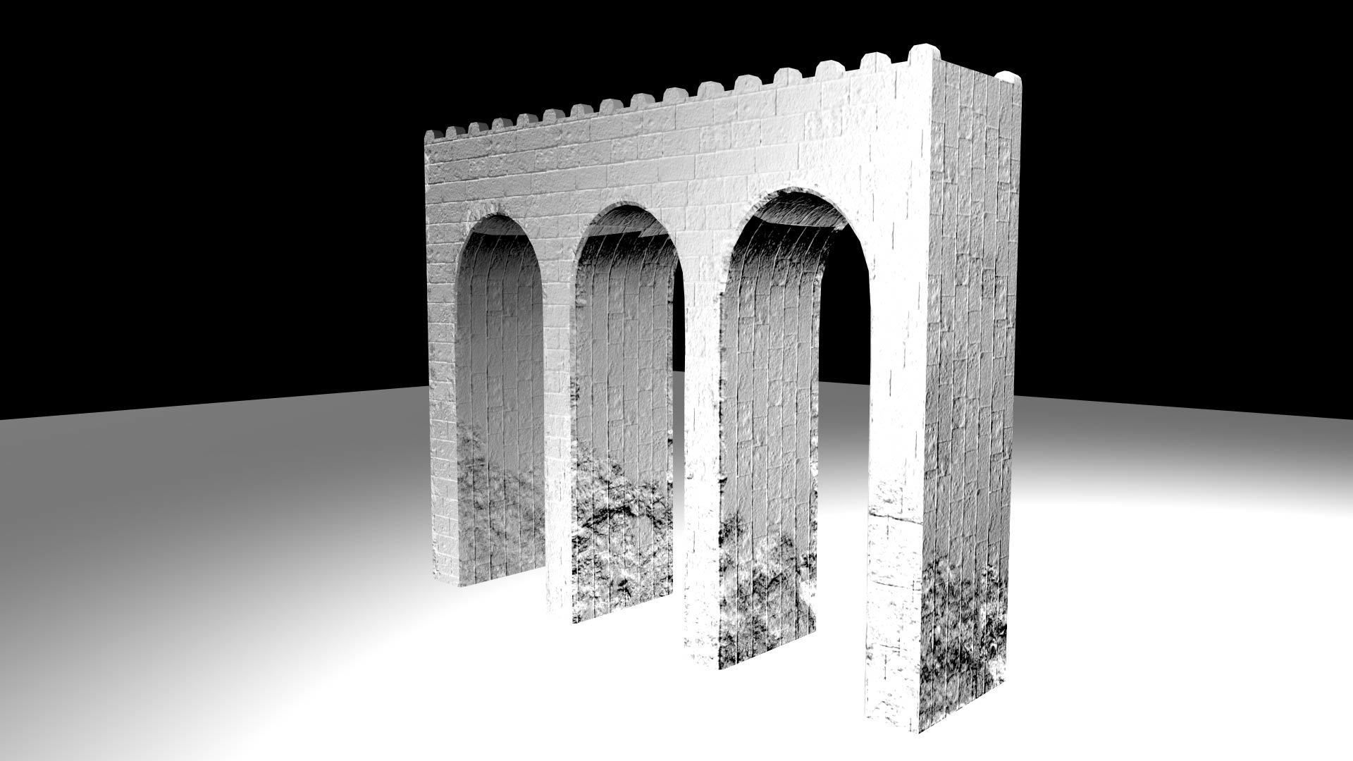 Medieval Bridge Low-poly 3D model_8