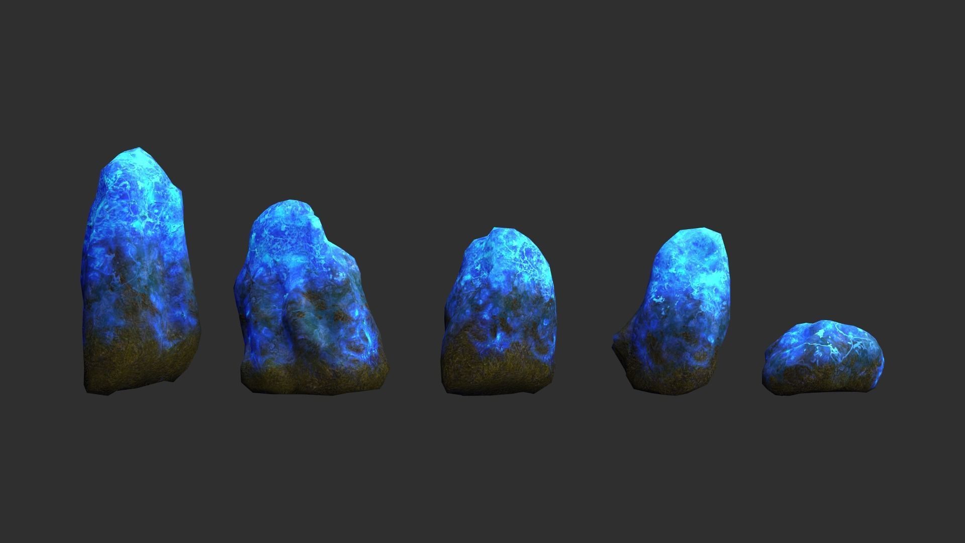 Rock Set 03 - Magic Low-poly 3D model_4