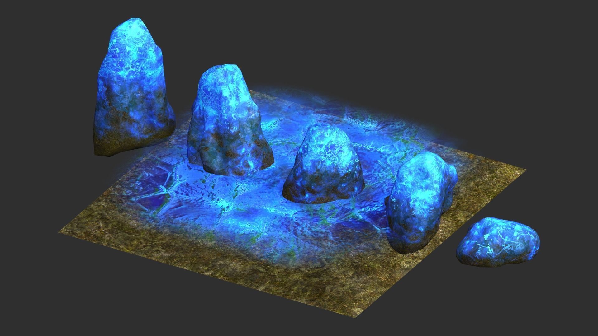 Rock Set 03 - Magic Low-poly 3D model_6