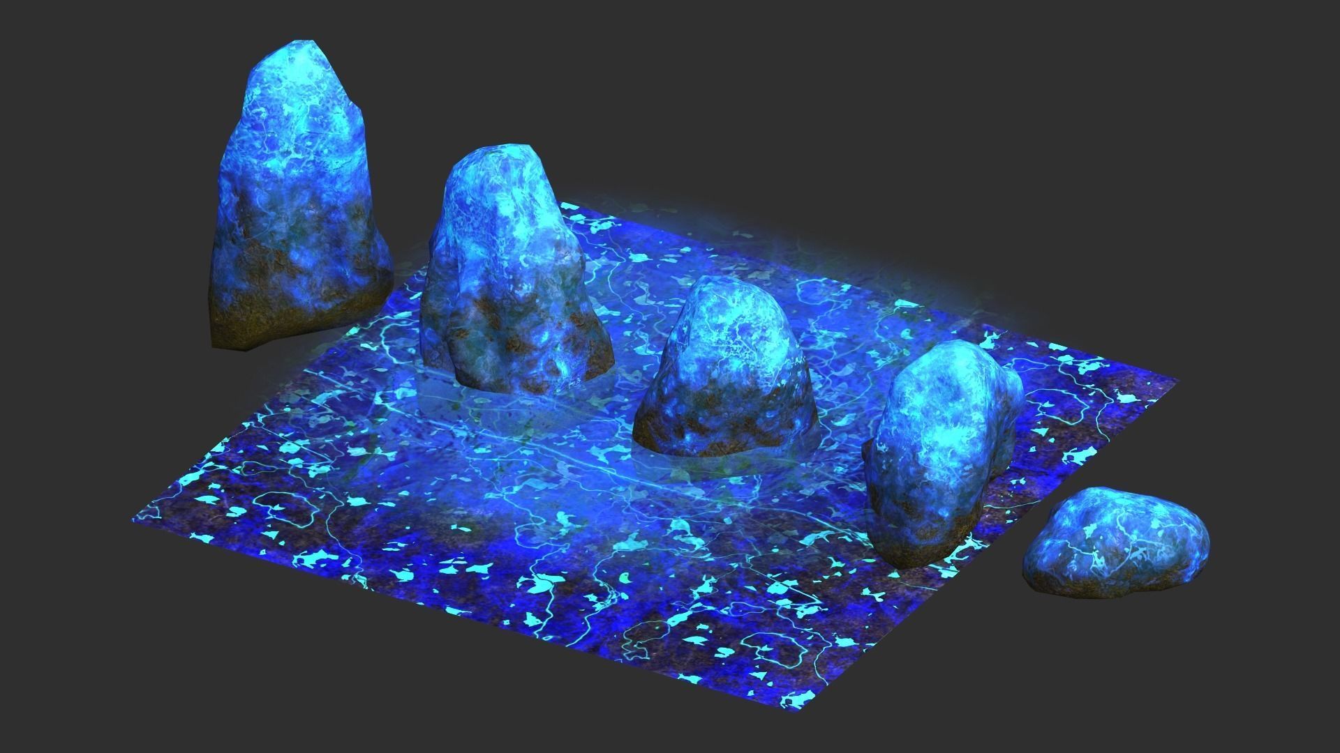 Rock Set 03 - Magic Low-poly 3D model_9