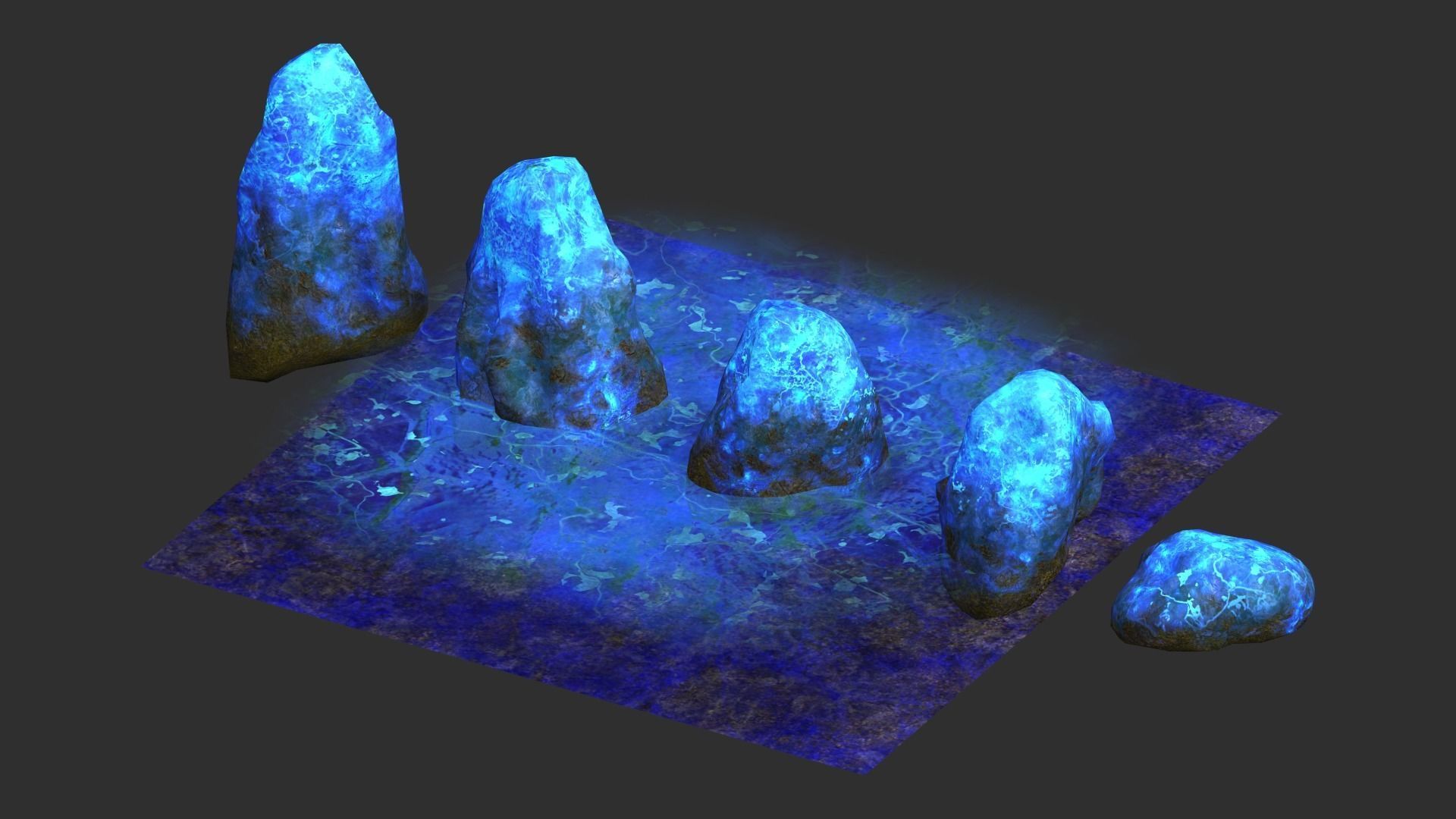 Rock Set 03 - Magic Low-poly 3D model_8