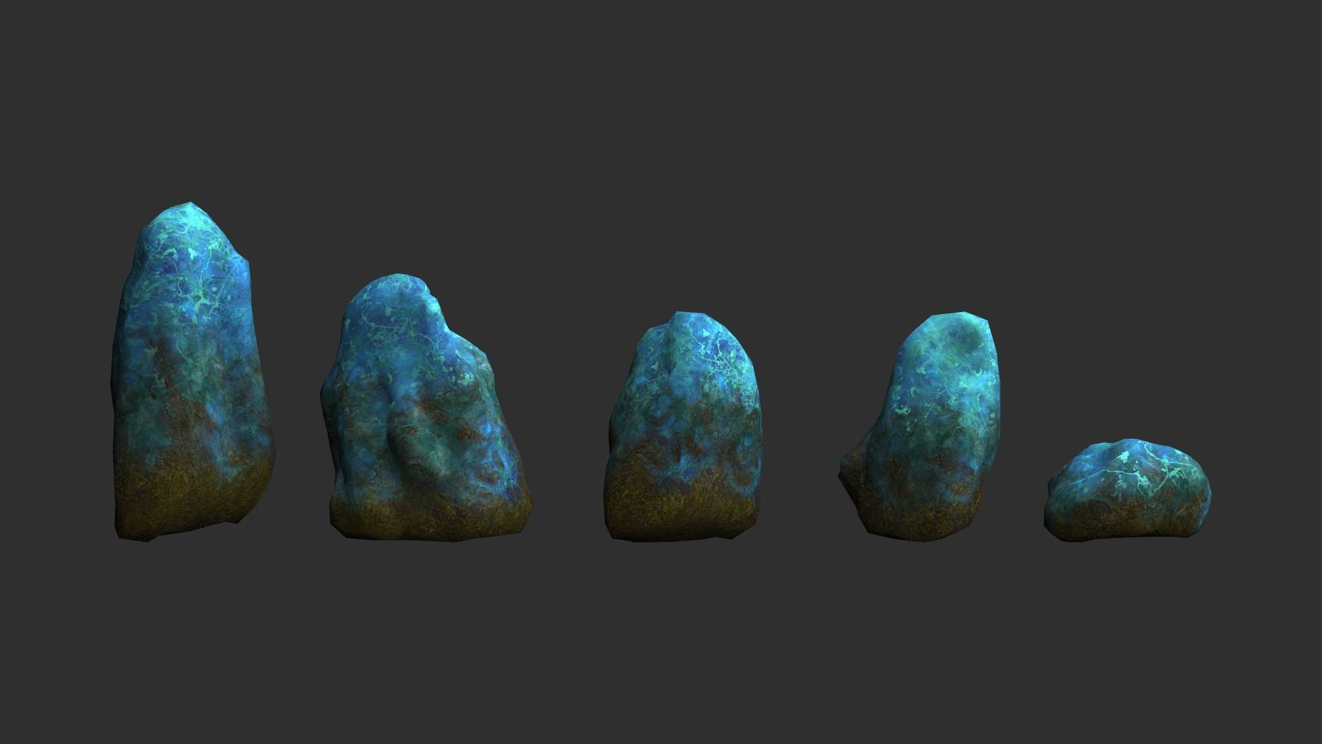 Rock Set 03 - Magic Low-poly 3D model_3