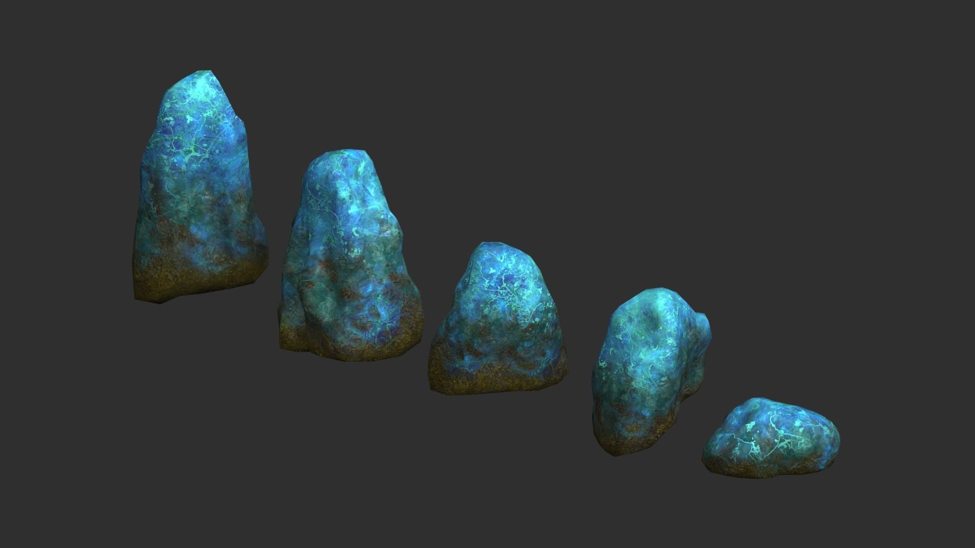 Rock Set 03 - Magic Low-poly 3D model_1