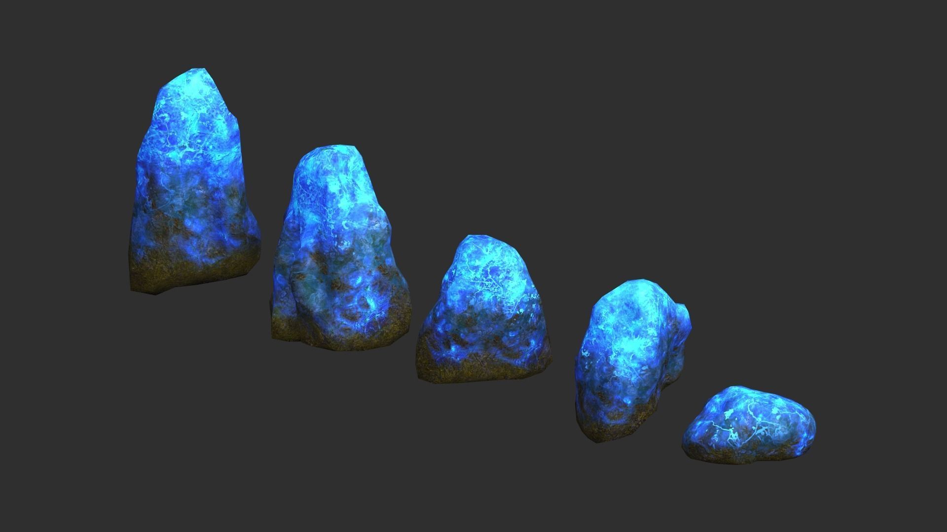Rock Set 03 - Magic Low-poly 3D model_2
