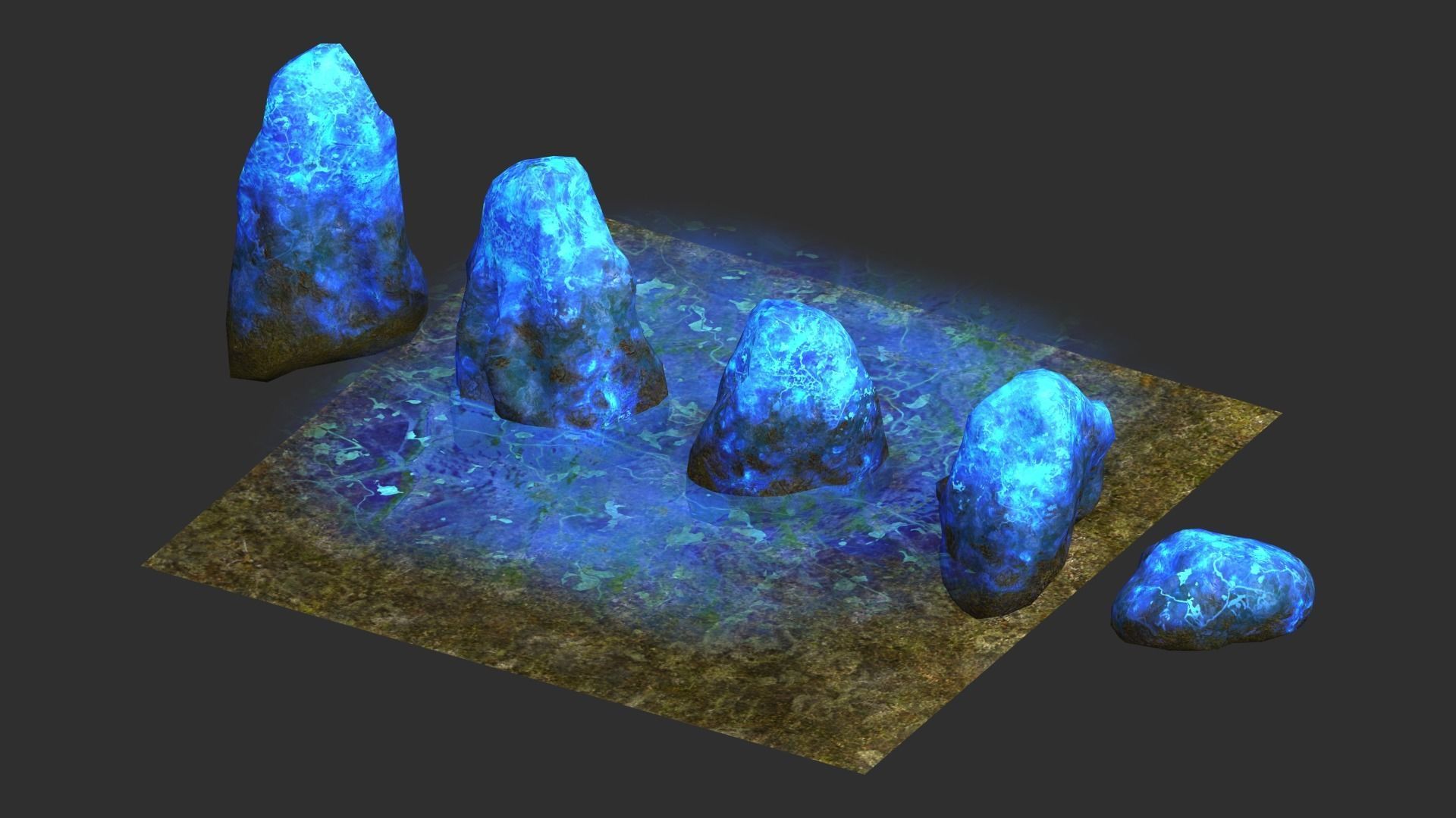 Rock Set 03 - Magic Low-poly 3D model_7