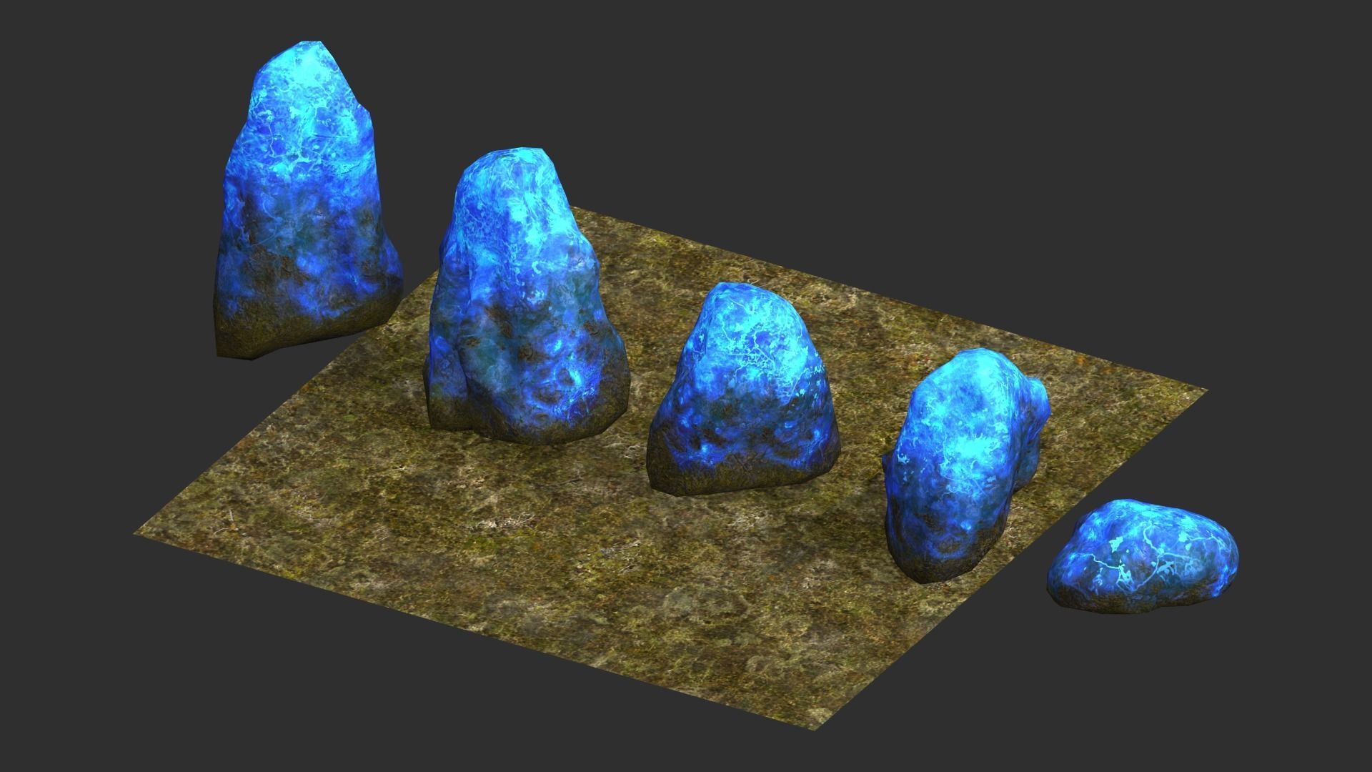 Rock Set 03 - Magic Low-poly 3D model_5
